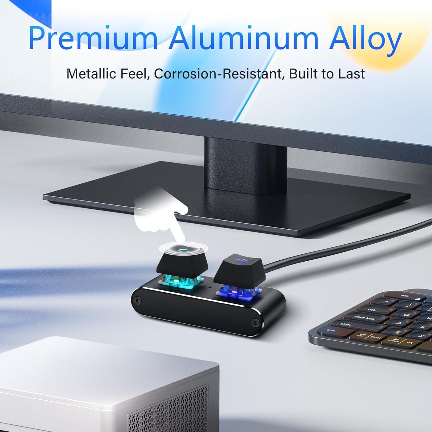 2M/6.5FT (Power/Reset), SinLoon Case Accessories External PC/ATX Switch with RGB LED & HDD Activity Light - Desktop