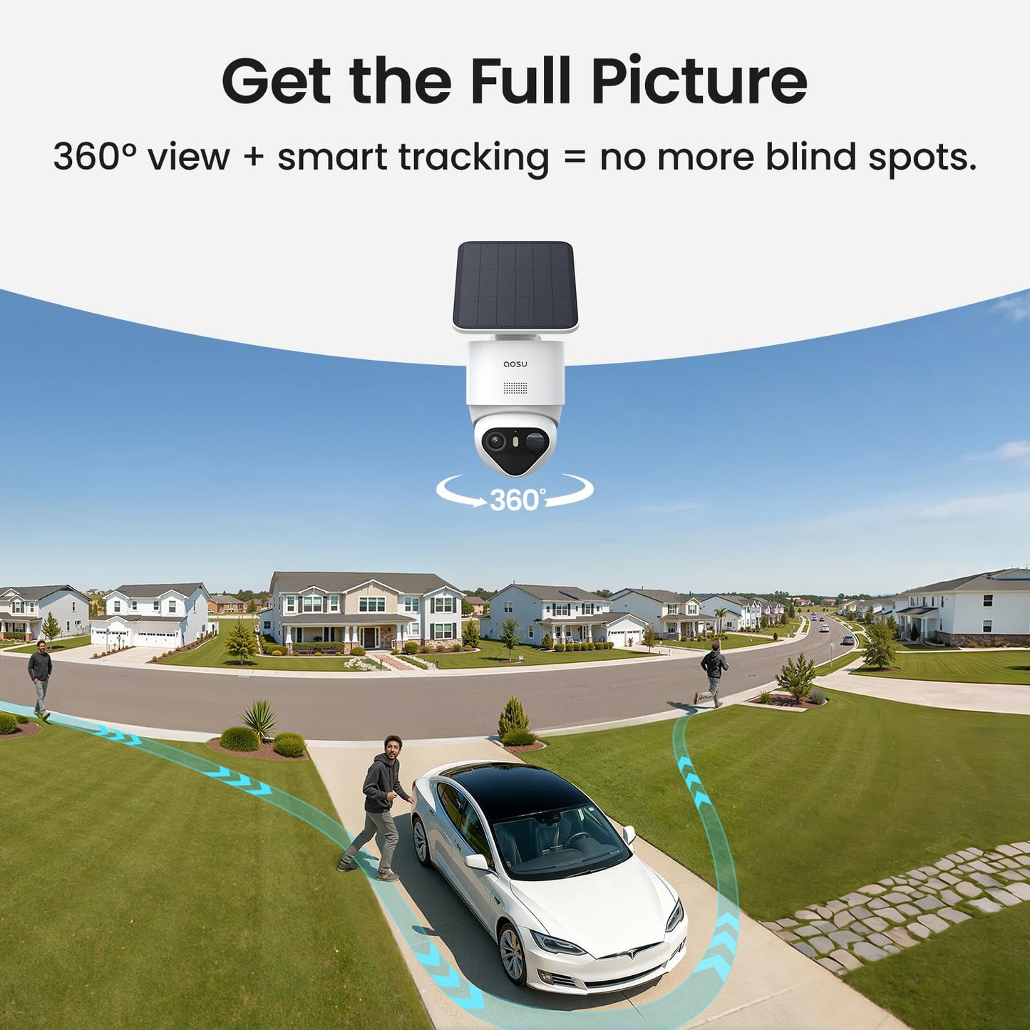 aosu T2 Ultra 4K Security Cameras Wireless Outdoor, 6 Cam Kit, Smart Home Security System with TrueColor Night Vision, AI Recognition & 360° Motion Tracking, Solar Power, Expandable 1TB Local Storage