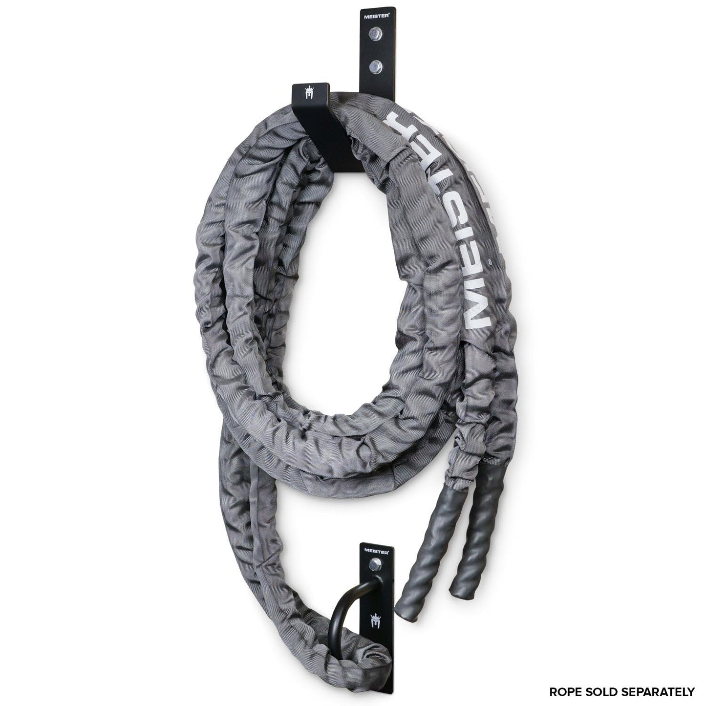 Meister XSteel Battle Rope Wall Mount Kit w/Anchor & Storage Hook - Matte Black