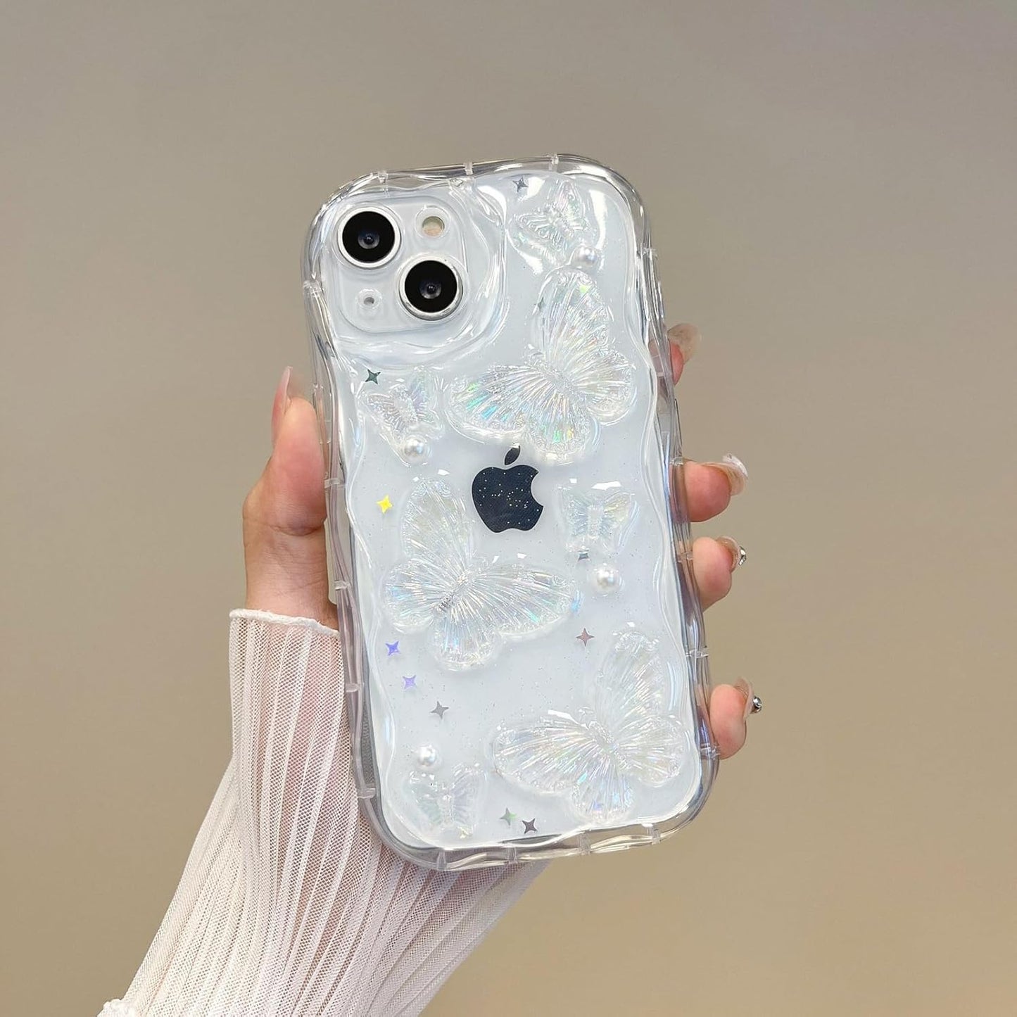 Cutecasee 3D 11, Phone Case for Women/Girls, Butterfly Crystal Bling Glitter Clear Case for iPhone Compatible