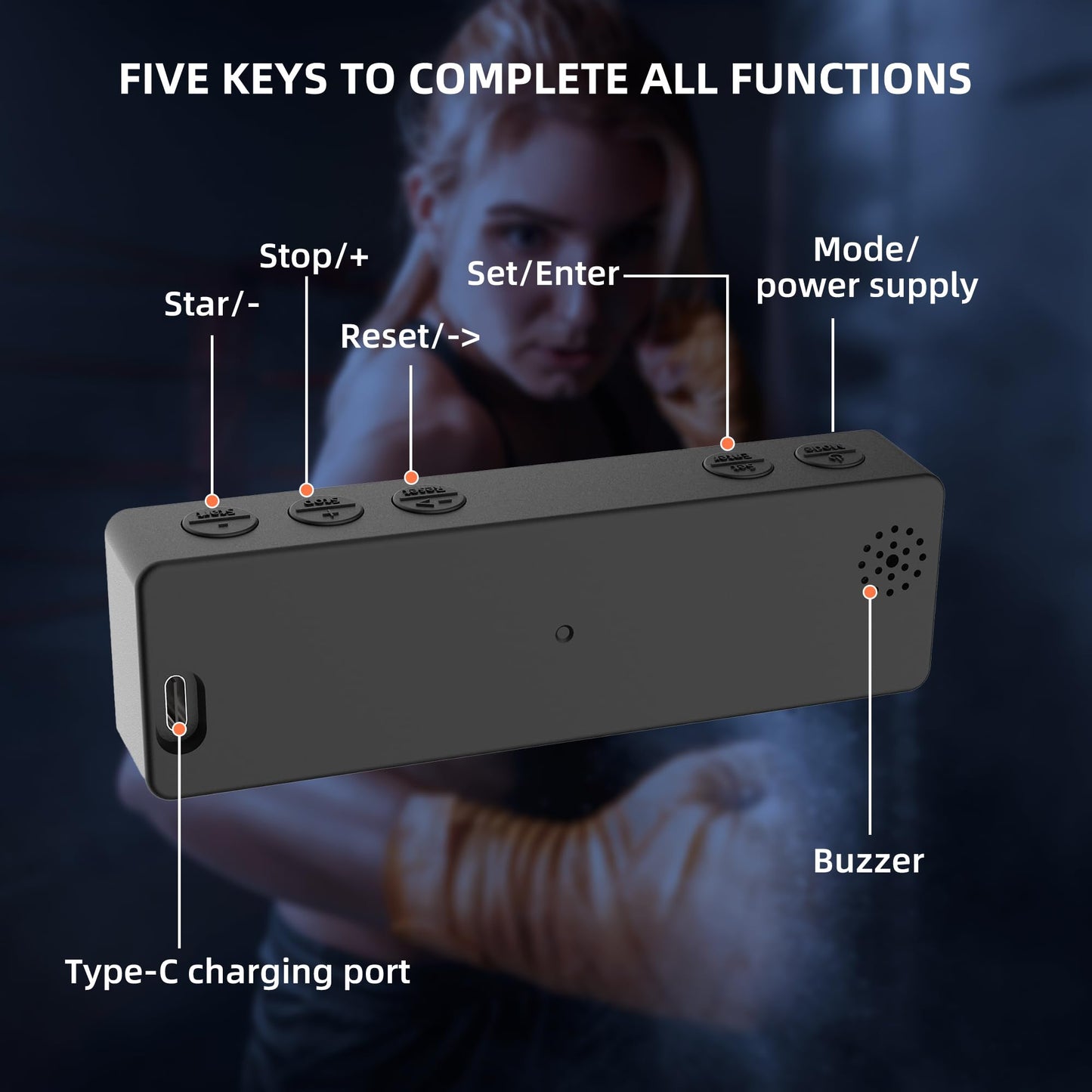 Mini Portable Gym Timer Clock, Large LED Digital Display Screen, Powerful Magnet, Powerful Battery, Count up/Down, Stopwatch, Exercise Interval Timer, Eight Fitness Modes, Suitable for Home and Gym