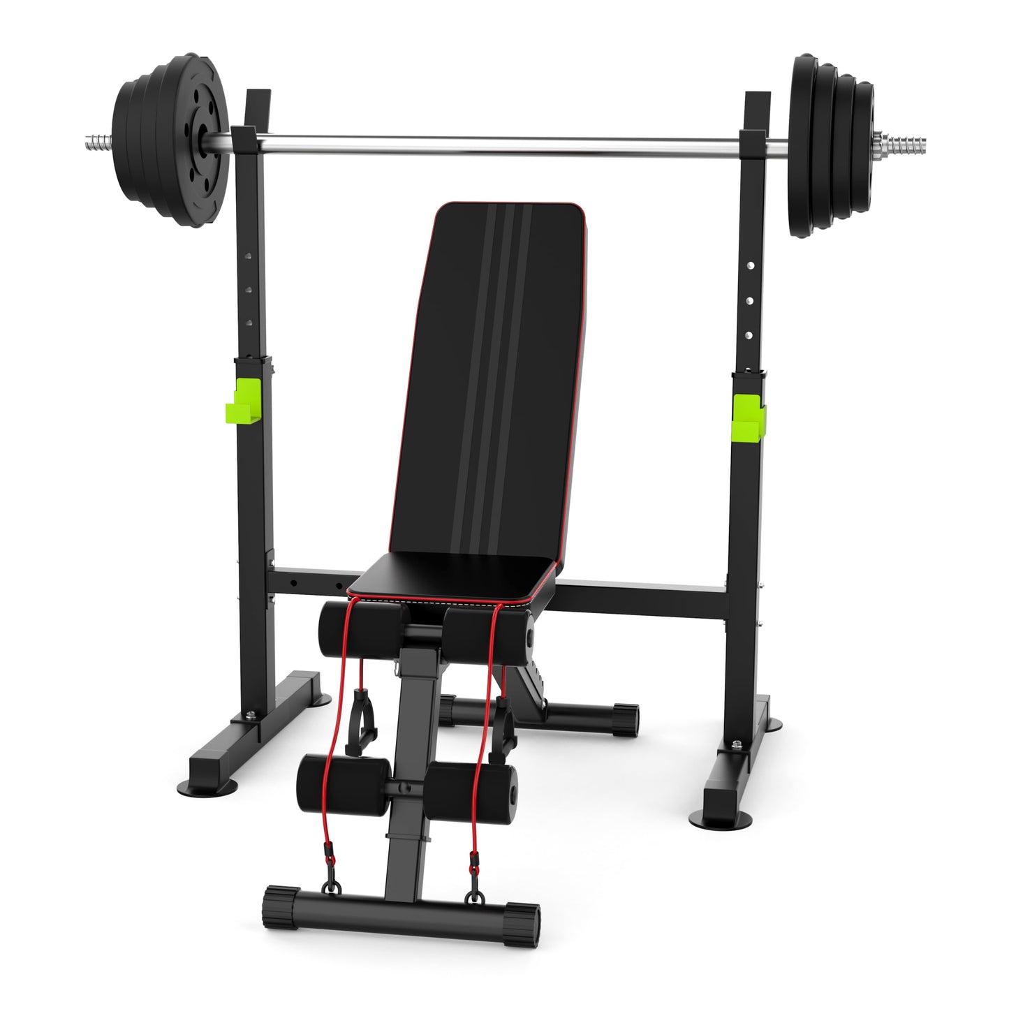 FitinOne Squat Rack, Height-Adjustable Dumbbell Rack for Home Gym, Multi-Function Barbell Rack, Portable Strength Training Dumbbell Rack, Home Gym Power Station for Home