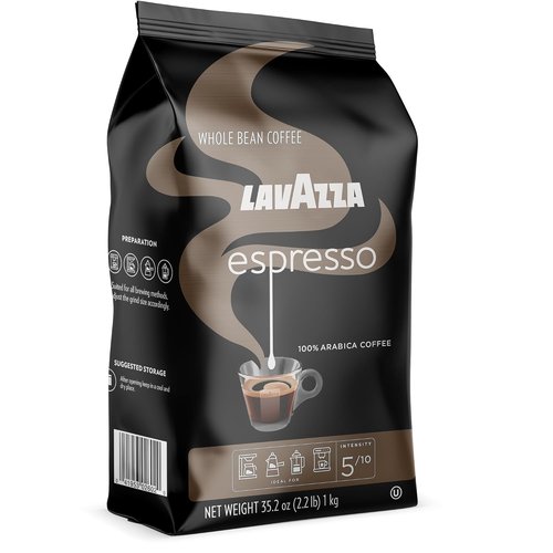 Lavazza Espresso Whole Bean Coffee - Medium Roast 100% Arabica | 2.2 lb Bag (Pack of 2)