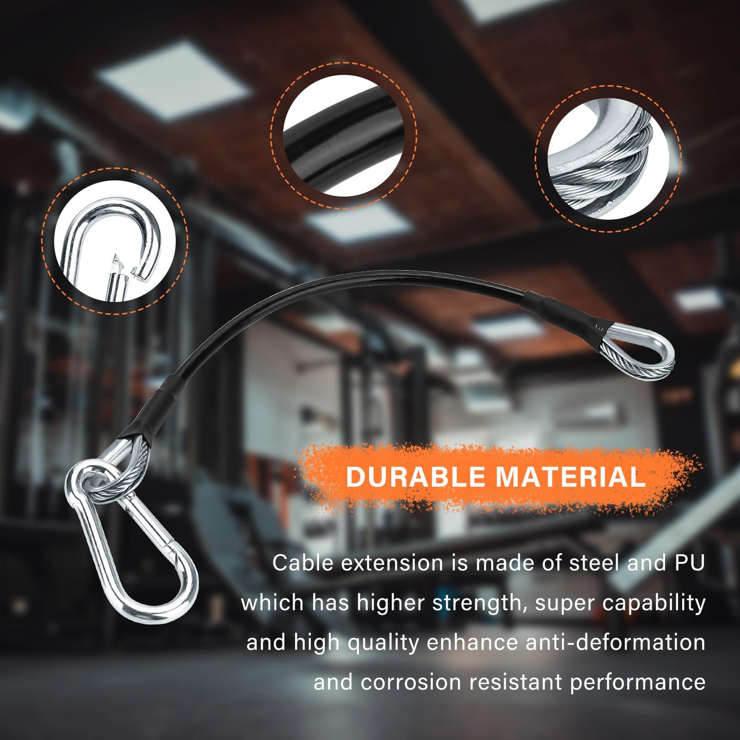 10" Gym Cable Extension Compatible with Bowflex Home Gym Accessories,for LAT/Tricep Pull Down and Leg Extensions Machine