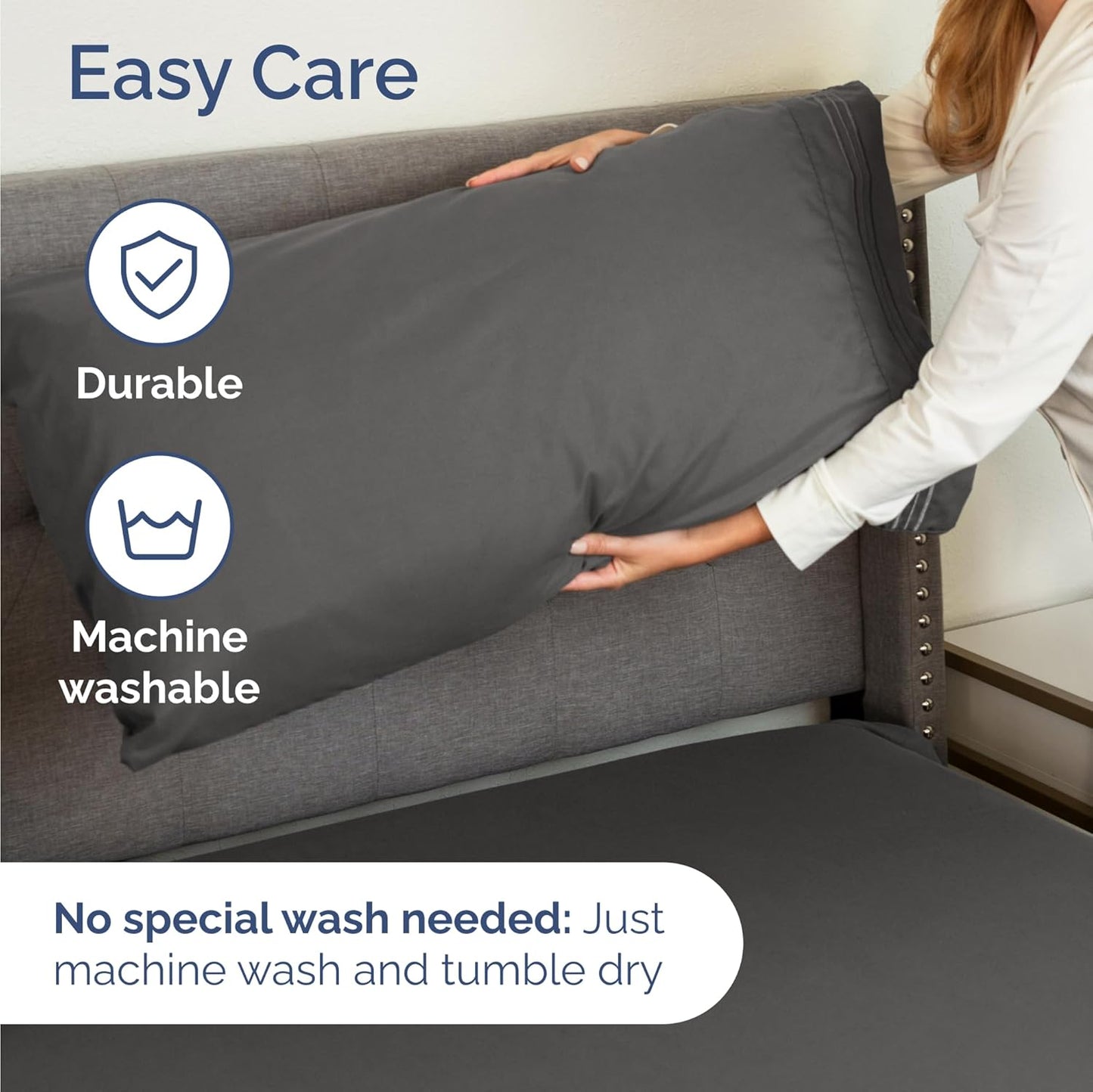 Skiennix Twin Size 3-Piece Sheet Set - Comfy Cooling Bed Sheets - Ultra-Soft, Deep Pockets - Charcoal