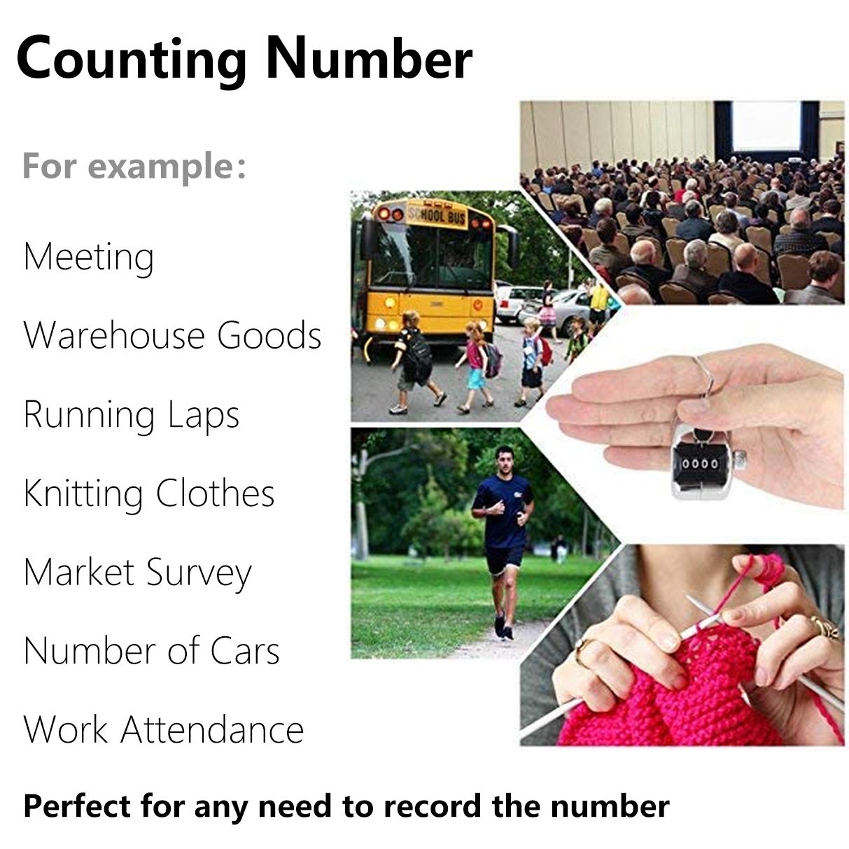 Amble 2 Pack Tally Clicker Counter, Metal Case Mechanical Clicker Digital Handheld Tally Counter with Nylon Lanyard