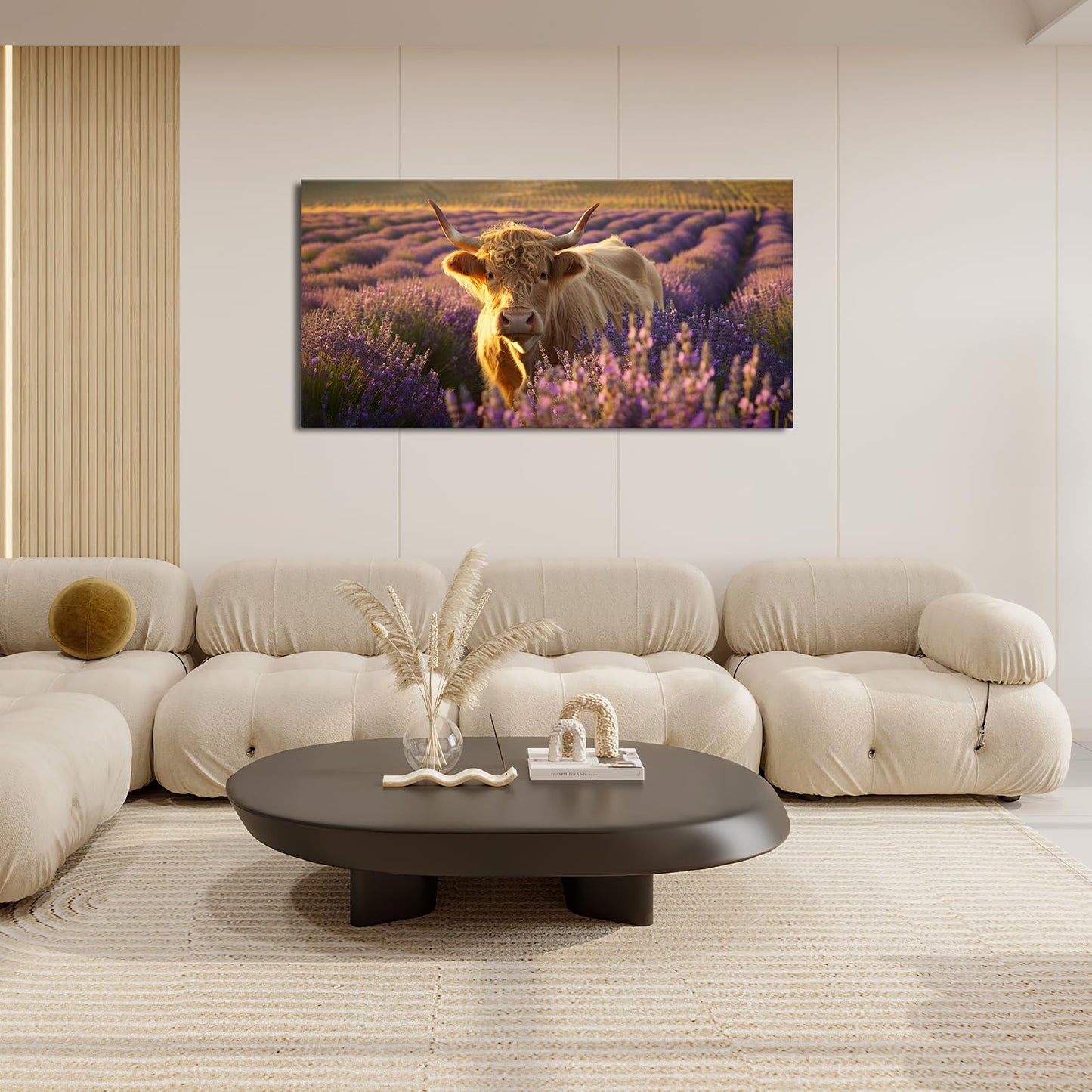 Fuzawet Large Deer Wall Art Foggy Forest Pictures Wall Decor Elk Rustic Landscape Canvas Painting Home Modern Artwork Decorations Framed for Office Bedroom Bathroon Living Room 60X30 inch