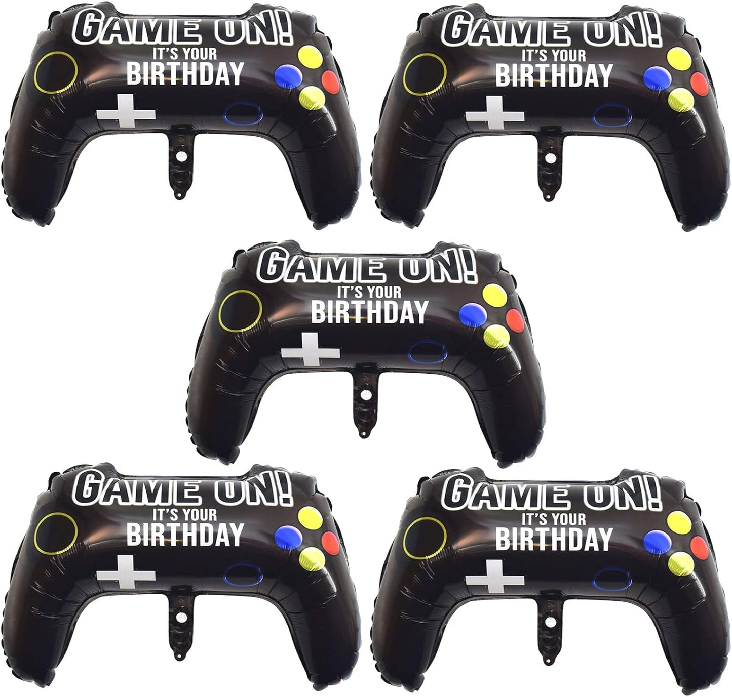 Skiennix Video Game Party Balloons - Giant Controller Mylar Foil Balloons | 5-Piece Set for Kids' Birthday Celebrations
