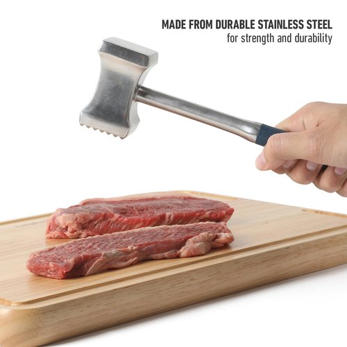 Calphalon Edge Stainless Steel Multi-Sided Meat Tenderizer w/Thermoplastic Rubber Handle - Navy Blue