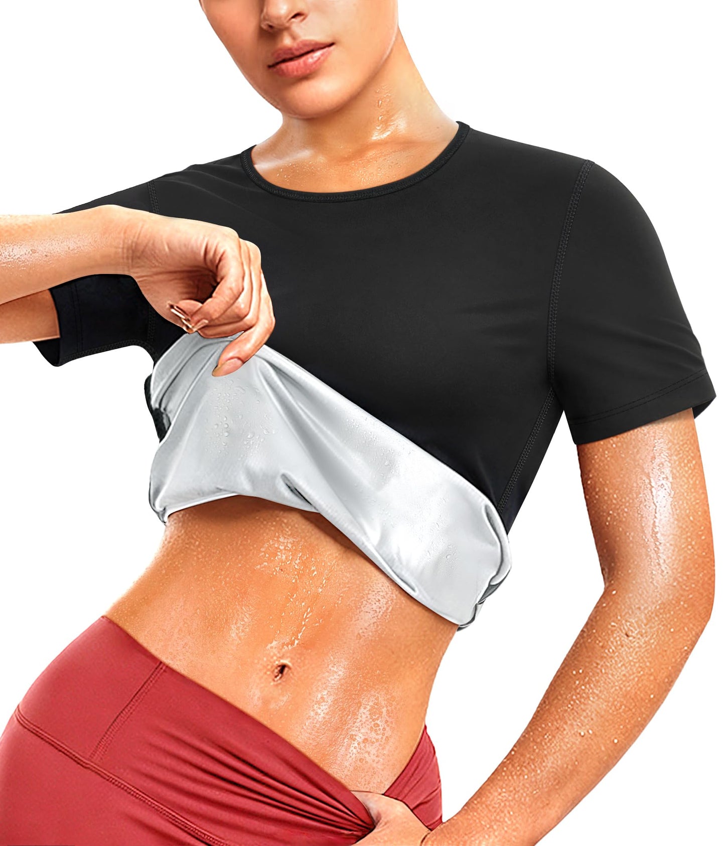 Junlan Waist Trainer Vest Women - Sweat Waist Trainer for Women Working Out Sweat Vest(Silver,Large)