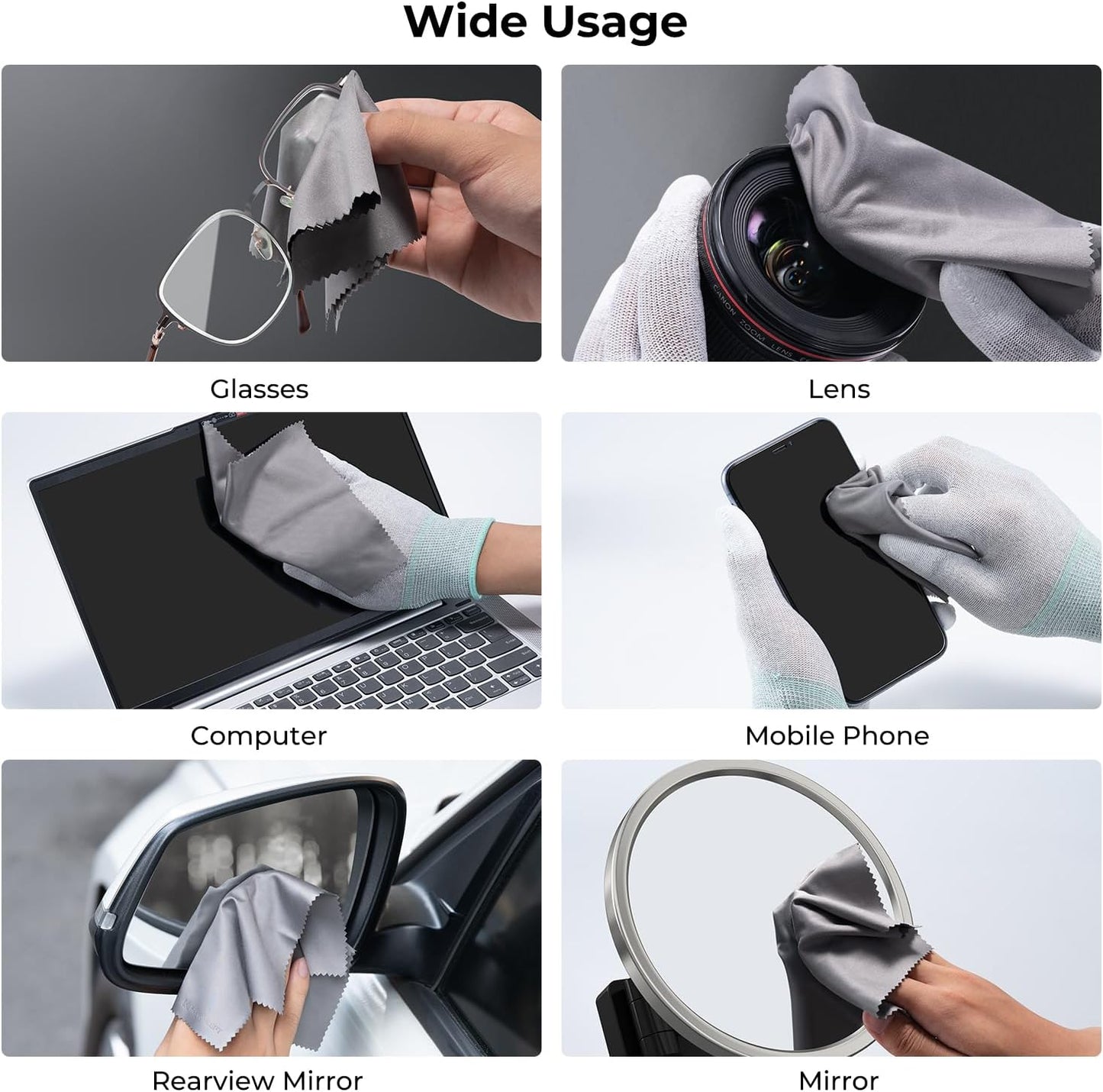 20 Pack Cloth15cm 18 cm, K&F CONCEPT Lens Cleaning x Washable Reusable Microfiber Cleaning Cloth for Cleaning All