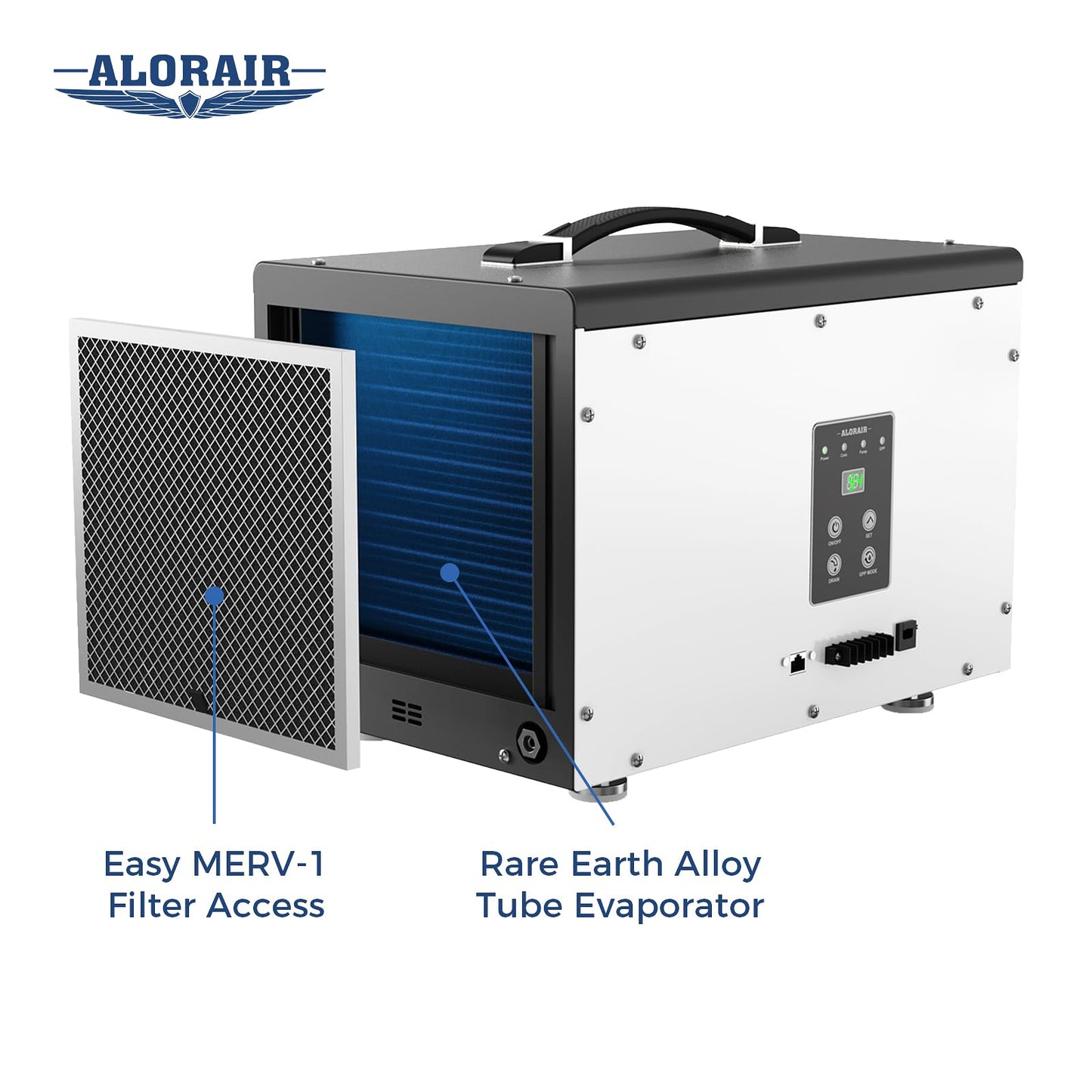 ALORAIR 120 PPD Crawl Space Dehumidifier with Pump, Commercial Basement Dehumidifier with Drain Hose, Compact Portable Auto Defrost Dehumidifier for Crawlspace and Under-House Use