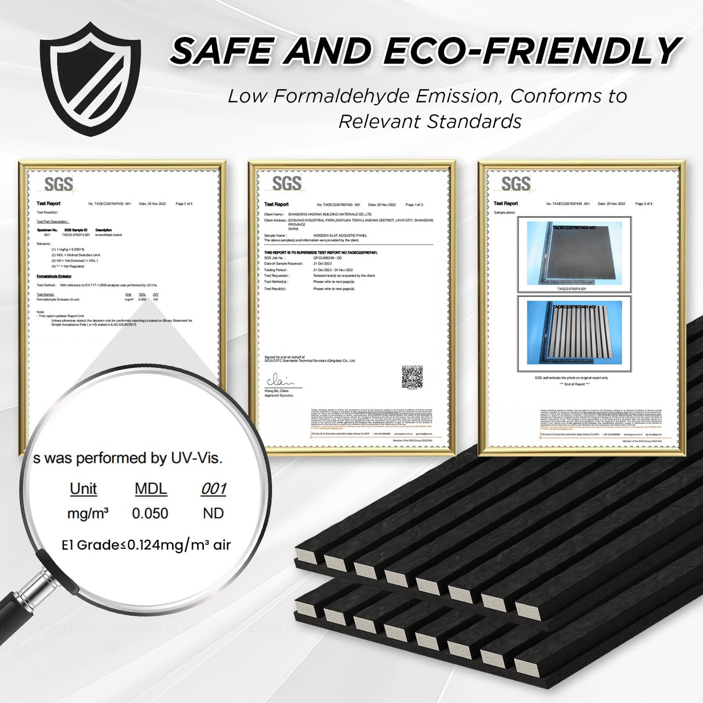 SMARTSTANDARD Acoustic Wall Panels, 4 Piece 106" x 12.6" Soundproof Slat Wall Paneling for Interior Wall Decor, 3D Fluted Acoustic Wall Panel, Black