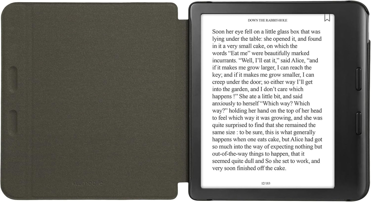 kwmobile Cork Case Compatible with Kobo Libra Colour - Book Style Protective e-Reader Flip Cover Folio Case - Pattern