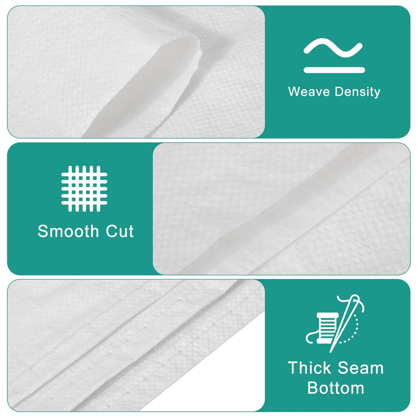 Windyun 200 Pcs White Empty Sandbags with Ties 18 x 30 Inch White Woven Polypropylene Sand Bags Bulk, Heavy Duty Sand Bags Flood Water Barrier for Hurricane Flooding, Construction
