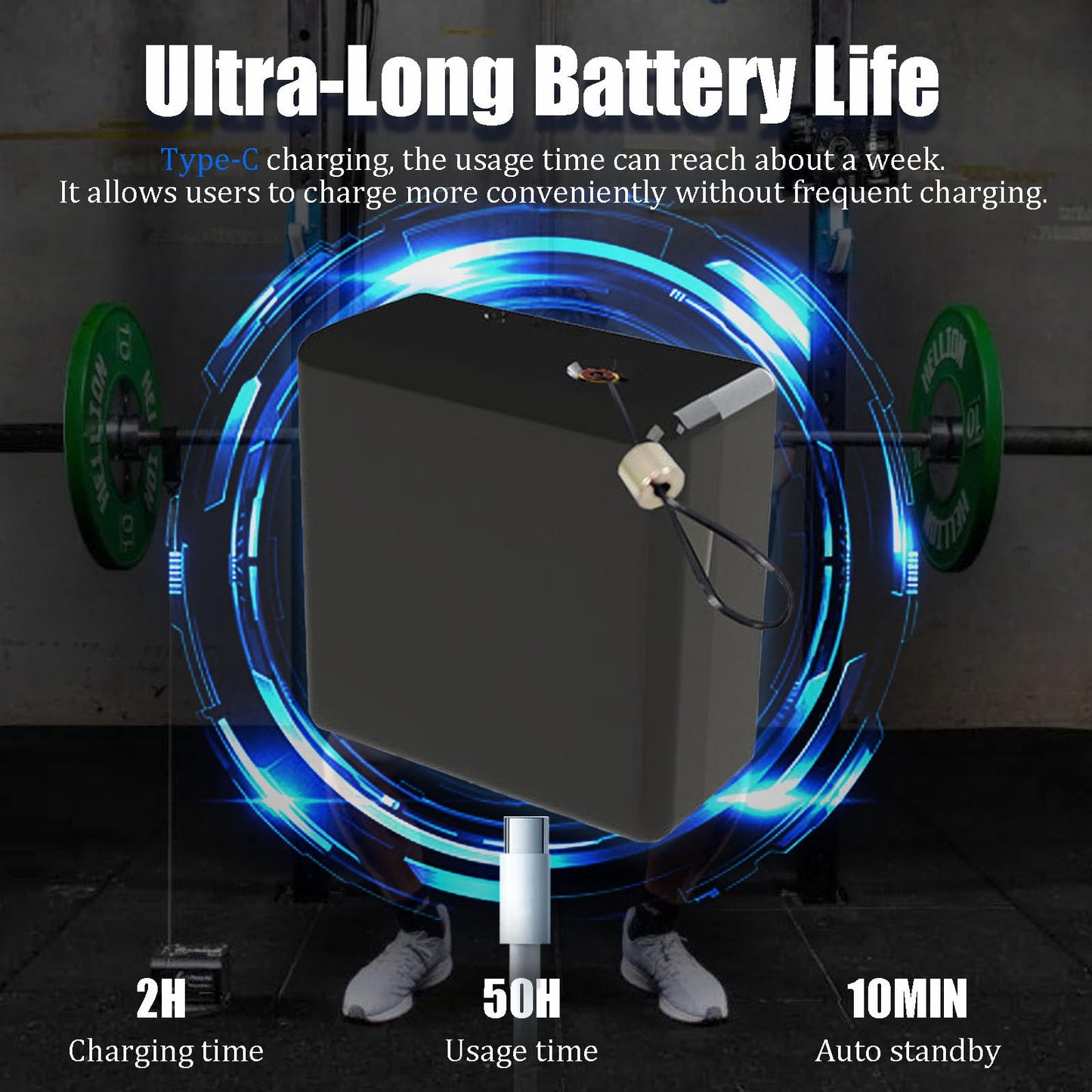 Velocity-Based Training Device, Smart Speed Tracker for Weightlifting & Squats, Real-Time App with Voice Feedback, 50H Battery, Magnetic Mount (70x70x35mm, Black)