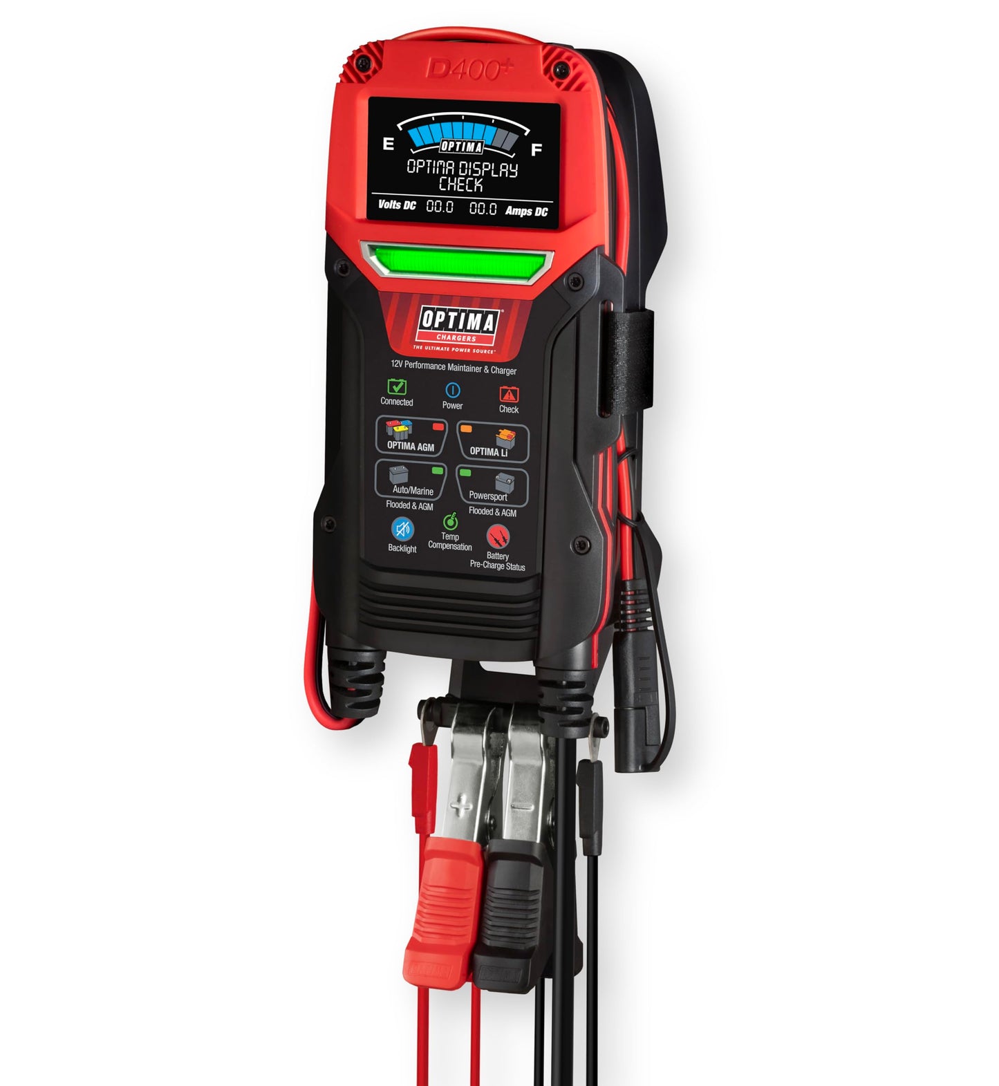 OPTIMA® Batteries Digital 400+ 12 Volt Battery Maintainer and Charger for AGM, Lithium, Automotive, Marine and Powersport Batteries