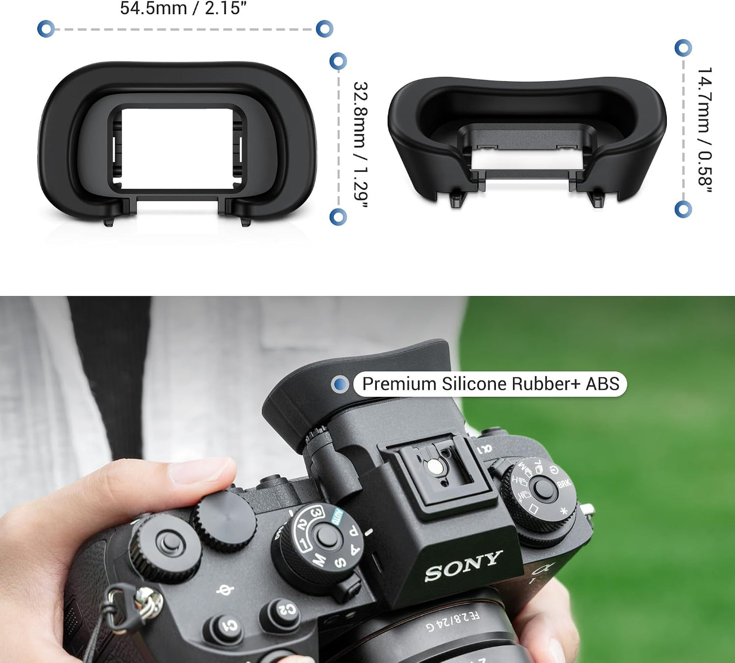 2 Pack FDA-EP21L A7IV A7RV Soft Silicone Camera Eyepiece Eyecup + Eyecup Eyepiece, Camera Viewfinder Eyeshade
