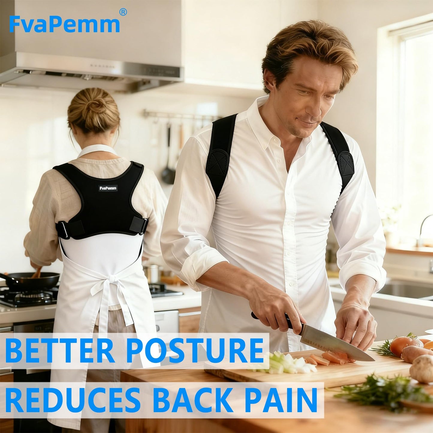 FvaPemm Posture Corrector for Women Men, Copper Upper Back Brace, Back Straightener Support Correcting Hunchback and Bad Posture, Back Pain Relief for Neck, Shoulder, Clavicle, Black, L/XL