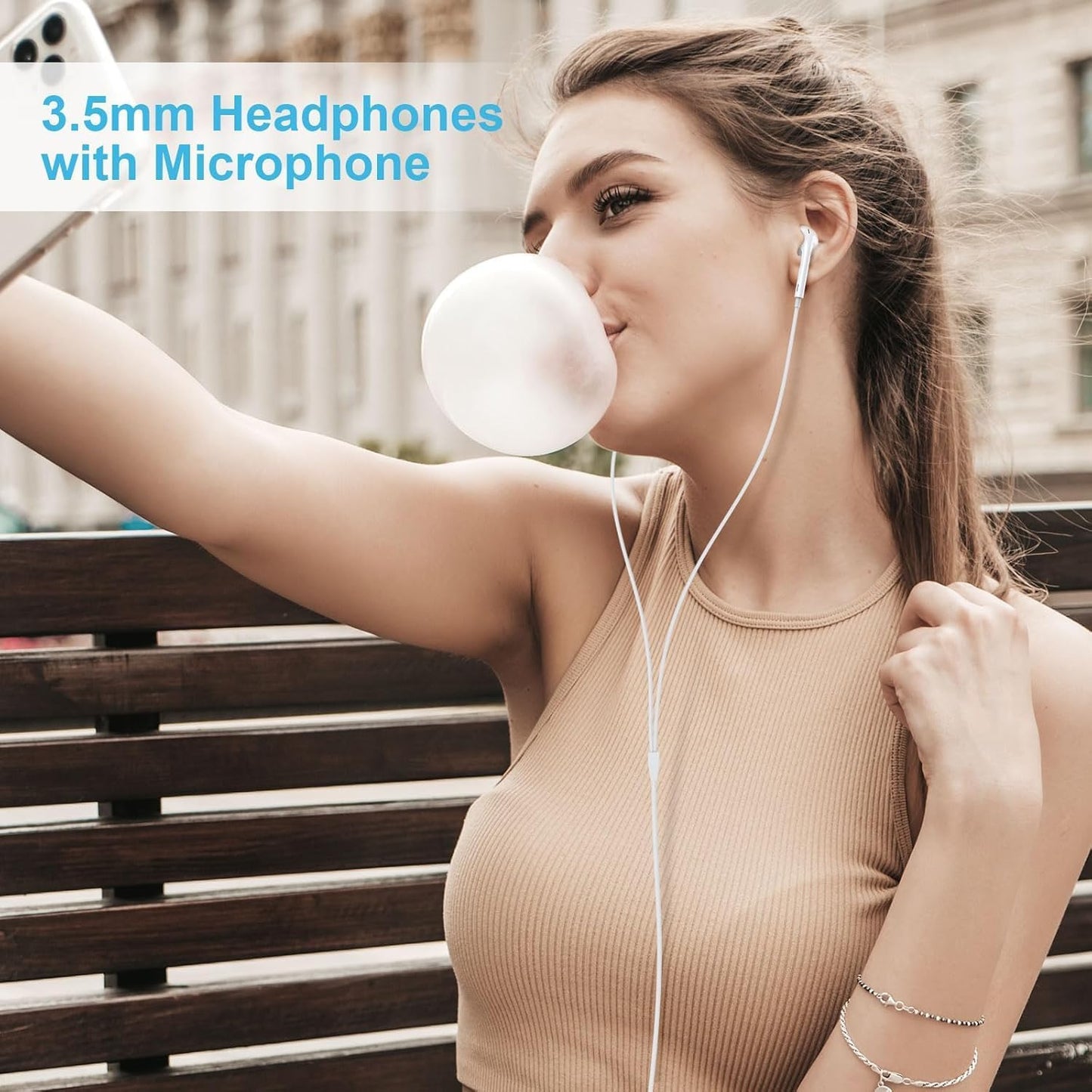 Generic 3.5mm 2 Pack Plug in Wired Earbuds with Microphone, in-Ear Headphones Wired with Noise Blocking, Premium Sound