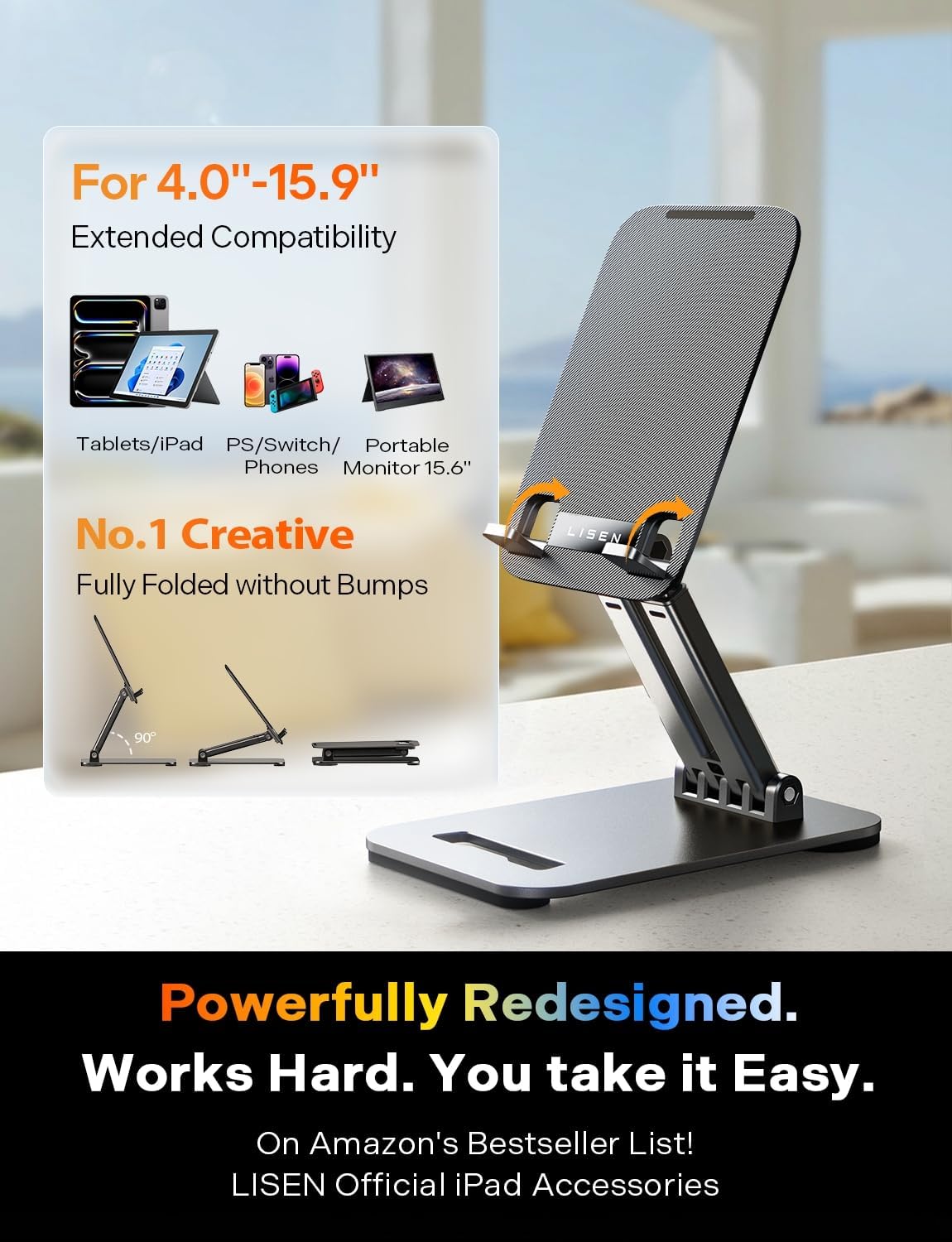 LISEN for iPad Stand Tablet Holder for Desk, Office Desk Accessories for Men Women Moms Gifts Home Office Dorm