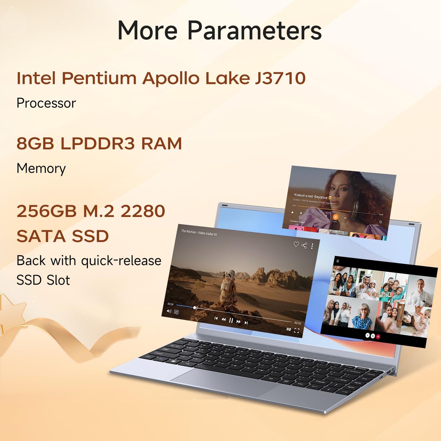 BLUEING Laptop Computer, 8GB RAM 256GB SSD Laptop, Pentium Quad-Core Processor(Up to 2.64GHz), 14-Inch 1080P FHD IPS, Wi-Fi 5, BT5.0, Win 11, Laptops for Students, Lightweight