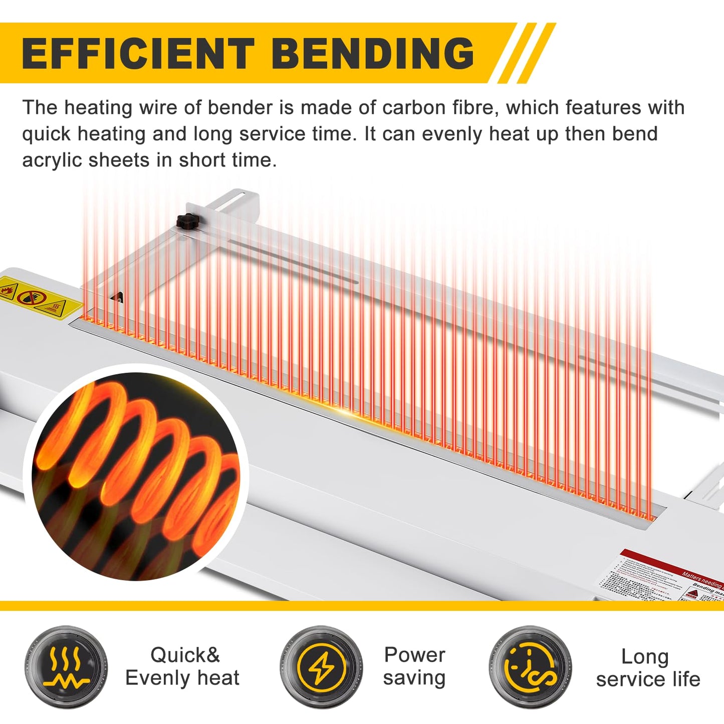 24inch Acrylic PVC Plastic Bender Acrylic Bending Machine with Adjustable Length&Angle, 24" Plastic Sheet Bender 60cm Acrylic Strip Bender Heater 0-85℃ 110V