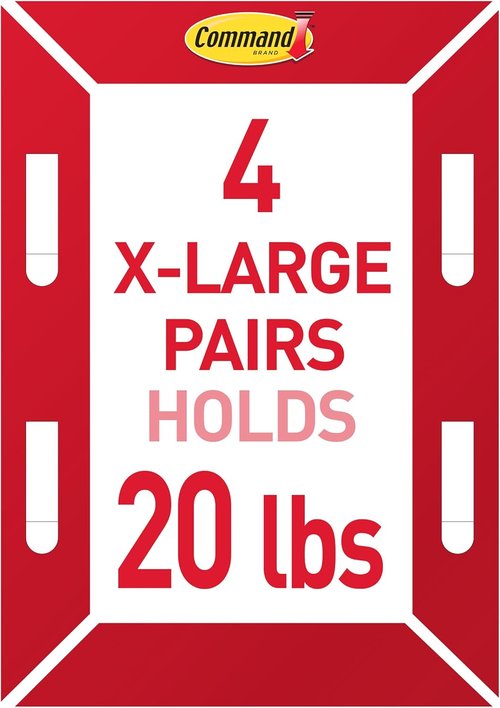Command X-Large Picture Hanging Strips - 45 lb. Drywall Hangers with Spot Markers | 4 Hangers & 10 Strips