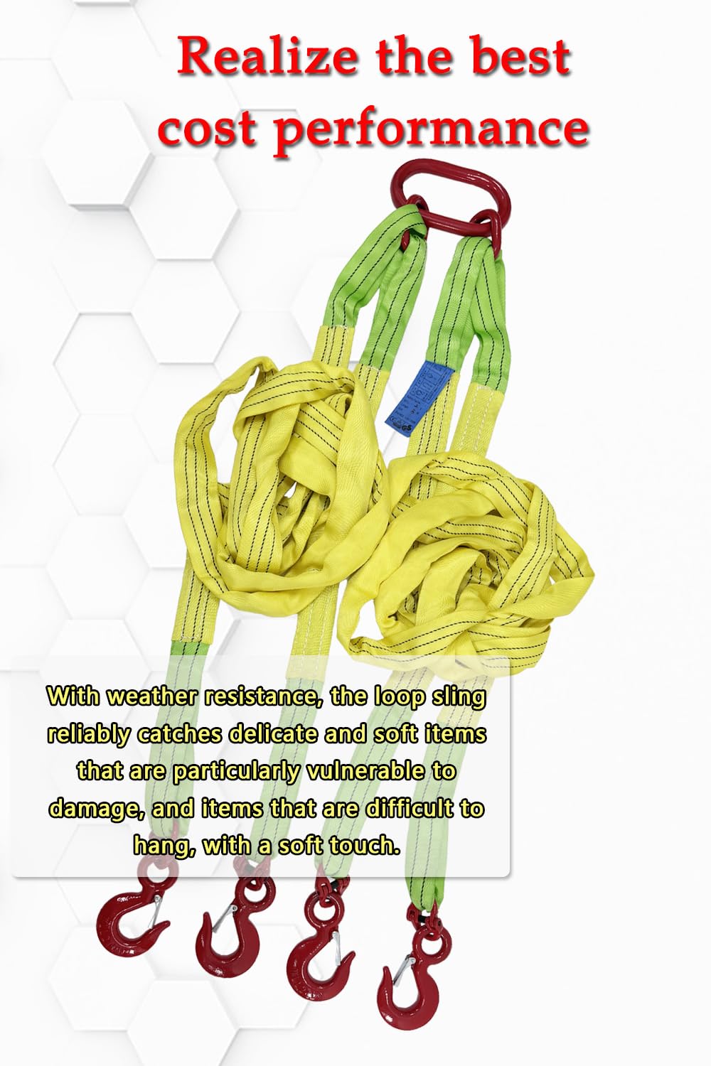 Four Leg Bridle Web Sling 10ft 11023lb Web Slings Belt Type with Hook 3.0 m 5000 kg Light Weight and Flexible Capacity Steel Sling[4leg 5.0t 3m]