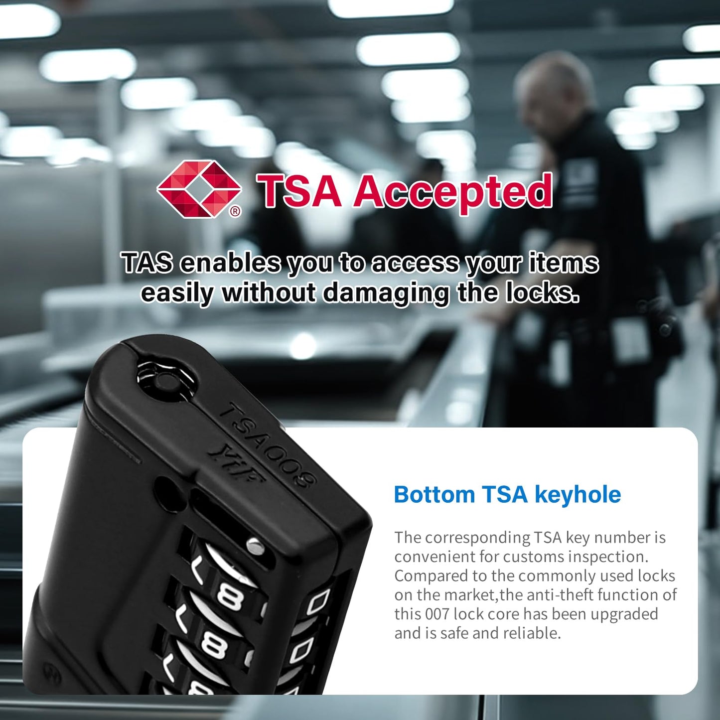 Vollumo TSA Approved Luggage Lock, 4-Digit Combination Cable Lock, Heavy Duty Travel Suitcase Lock with Flexible Steel Cable, for Backpack, Locker, Bag(Black（2-Pack）)