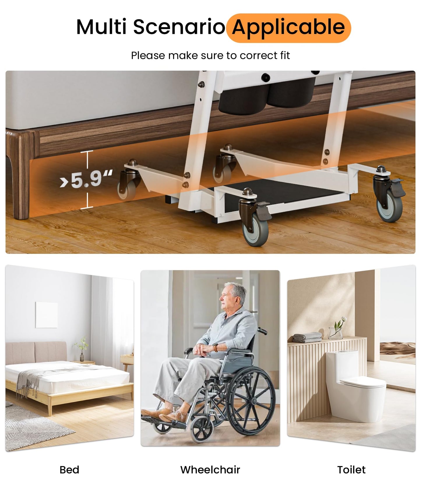 VOCIC Sit to Stand Lift, One-Step Stand Assist Lift for Elderly, Patient Lift Chair Transport Unit with Wheels, Fall Prevention & Muscle Building, AY03 2026 Upgraded