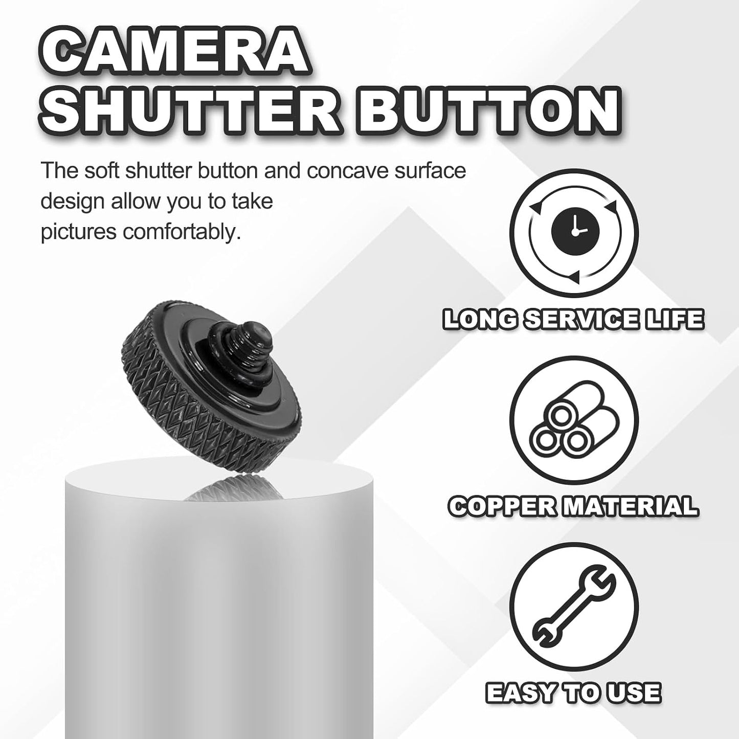 4 Pack 12mm PATIKIL Camera Shutter Button, Concave Surface Shutter Release Buttons Pure Copper Camera Button for Nikon