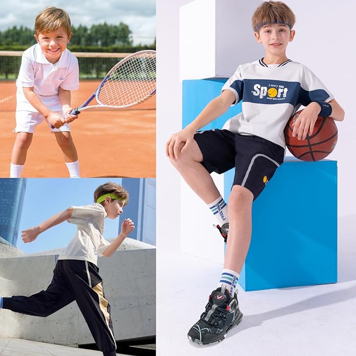 VITUOFLY Kids Basketball Shoes Boys Air Cushion Sneakers Girls Mid Top School Hoops Shoes Non-Slip Outdoor Sports Running Gym Comfortable Durable Little Kid/Big Kid