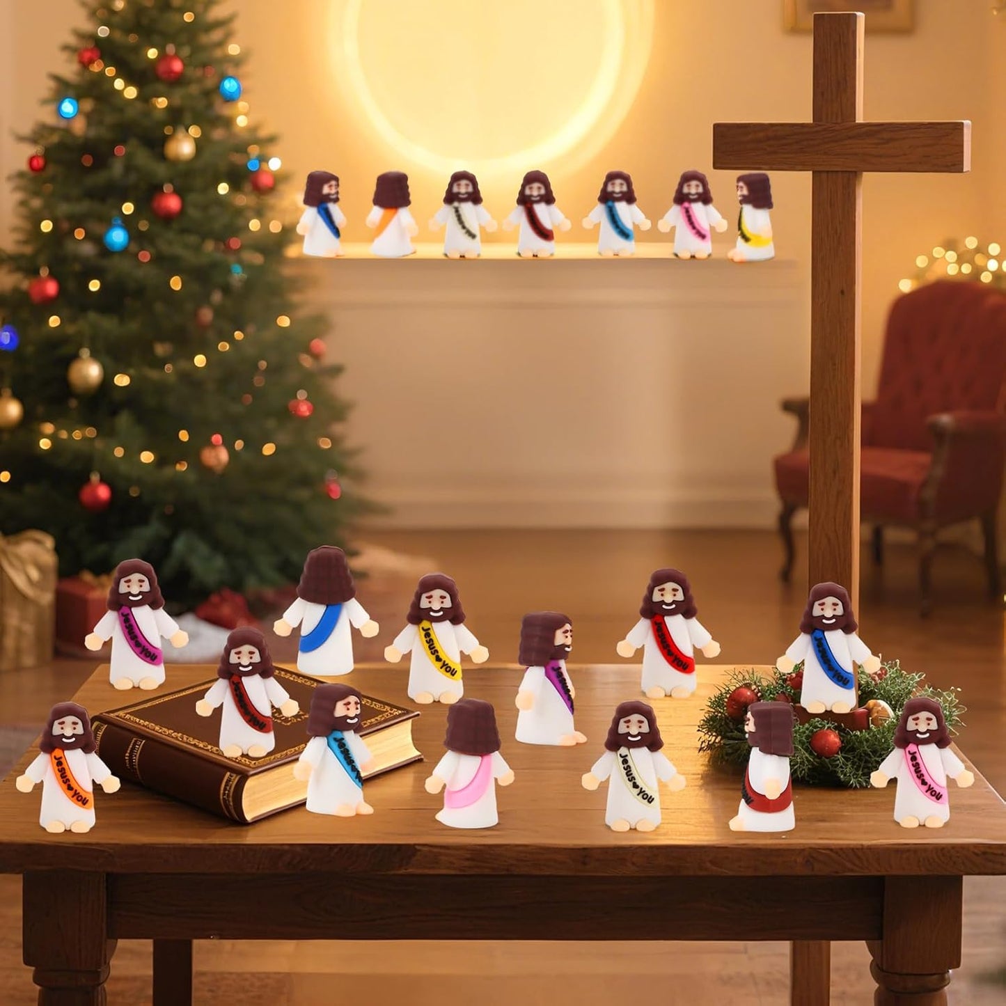 Skiennix 60 Pcs Baby Jesus Figurines - Miniature Religious Party Favors for Baptism & Easter