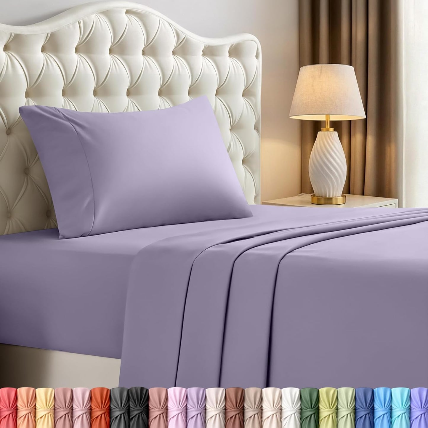 Utopia Bedding Twin XL Sheet Set - Soft & Breathable Microfiber, 3-Piece in Lavender | Oeko-Tex Certified
