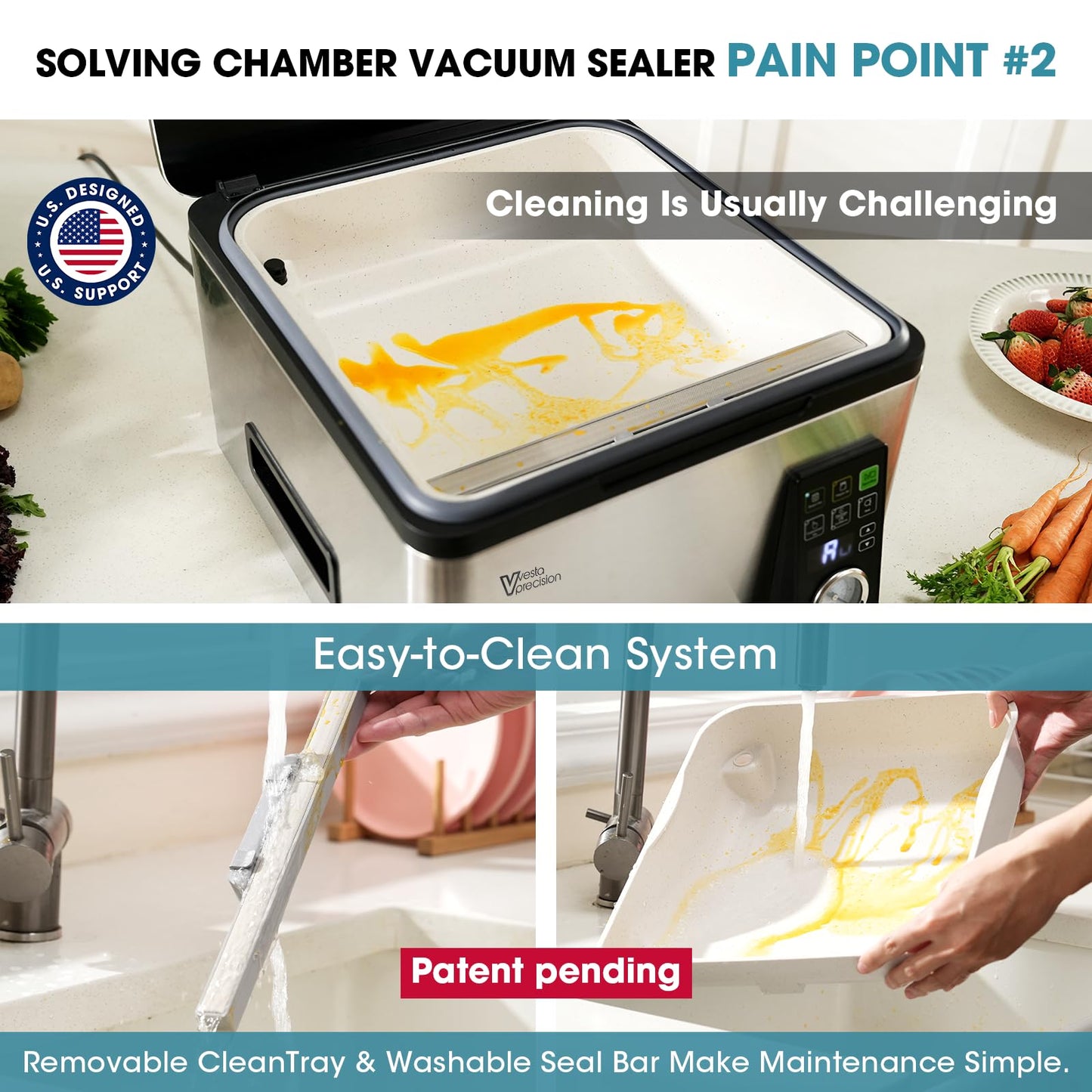 Vesta Precision 12” Chamber Vacuum Sealer, Smart Auto Vacuum Time, Easy-to-Clean System, Commercial-Grade Pump, Deep Chamber for Liquids, Meats, Mason Jars & Sous Vide, V513