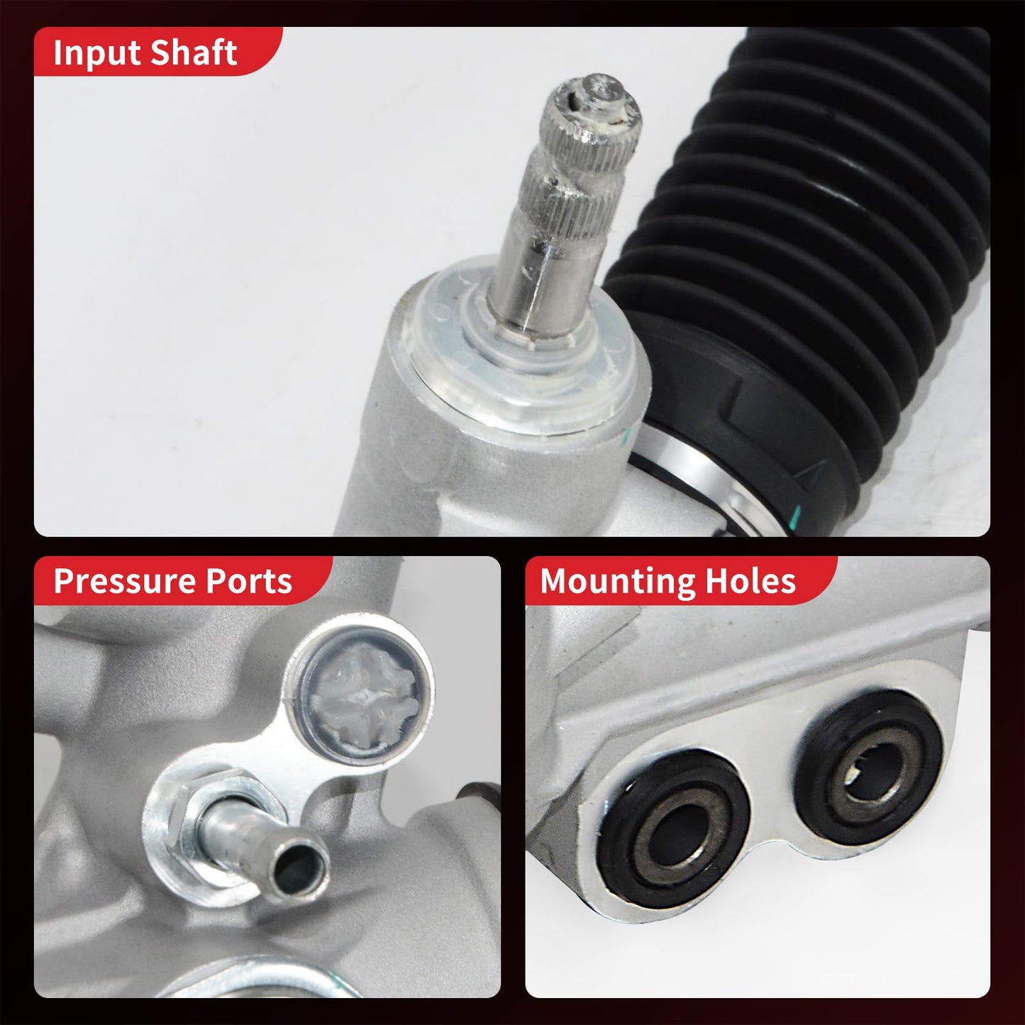 PHOBOOS Hydraulic Power Steering Rack and Pinion Assembly Compatible with Nissan Titan 2004-2015, Armada 2005-2015, Pathfinder Armada 2004 & Infiniti QX56 2004-2012, V8 5.6L, New Unit, Ref. 97-3023