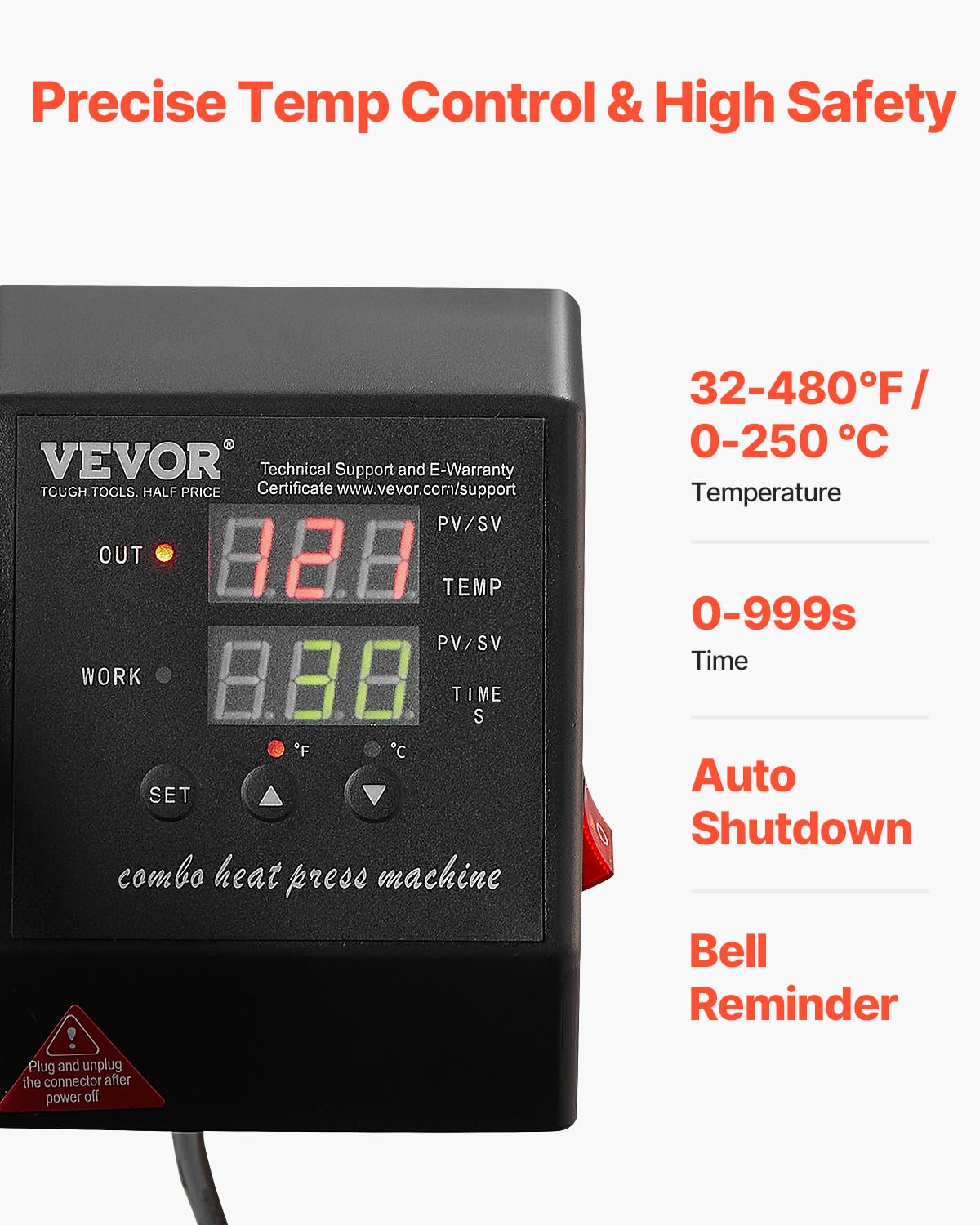 VEVOR 2 in 1 Heat Press Machine for T Shirts and Hats, 15x15 Inch Professional Swing Away Digital Tshirt Press Machine for Sublimation, Vinyl, Heat Transfer Projects