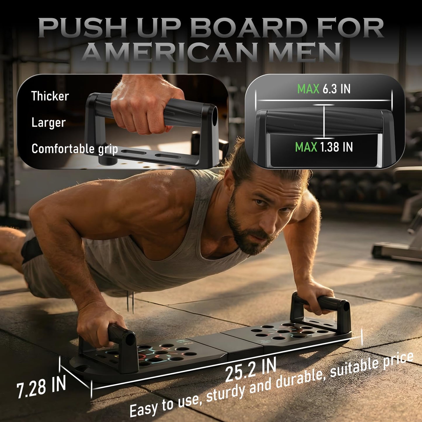 Push Up Board Fitness, Workout Home Gym Equipment, 20 in 1 Exercise Pushup Bar Handles for Floor, Strength Training Equipment for Men