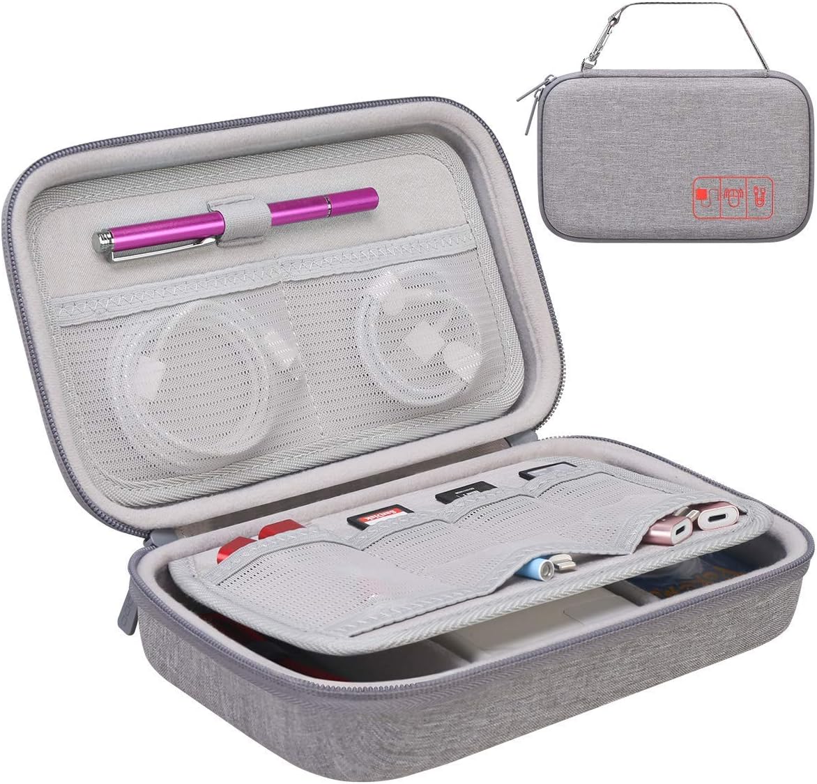Canboc Hard Travel Electronic Organizer Case for MacBook Power Adapter Charger, Cable, Mouse Power Bank, Apple Pencil