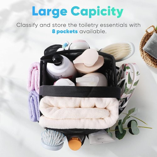 EUDELE Mesh Shower Caddy - Portable 8-Pocket Organizer for College Dorm, Beach, Gym & Travel Essentials