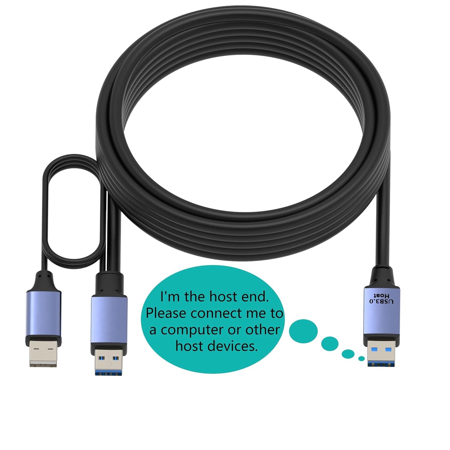 15ft(5M) 3.0/3.2 1 5Gbps OkyLink Active USB Gen Data Cable A Male to A Male Comes with Power Cable for Industrial