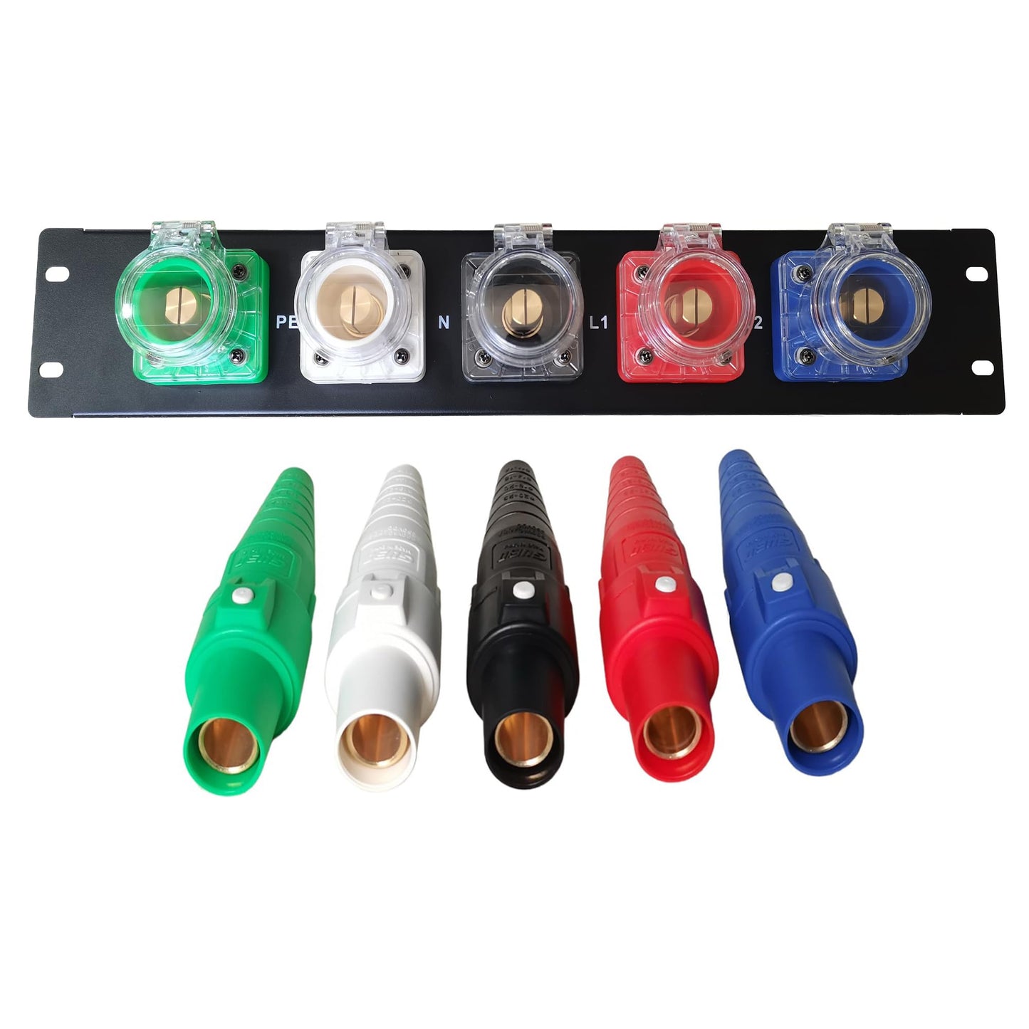 JUNMAN 400A Camlock Input Panel 3 Phase 2U Rack with Sockets Connectors
