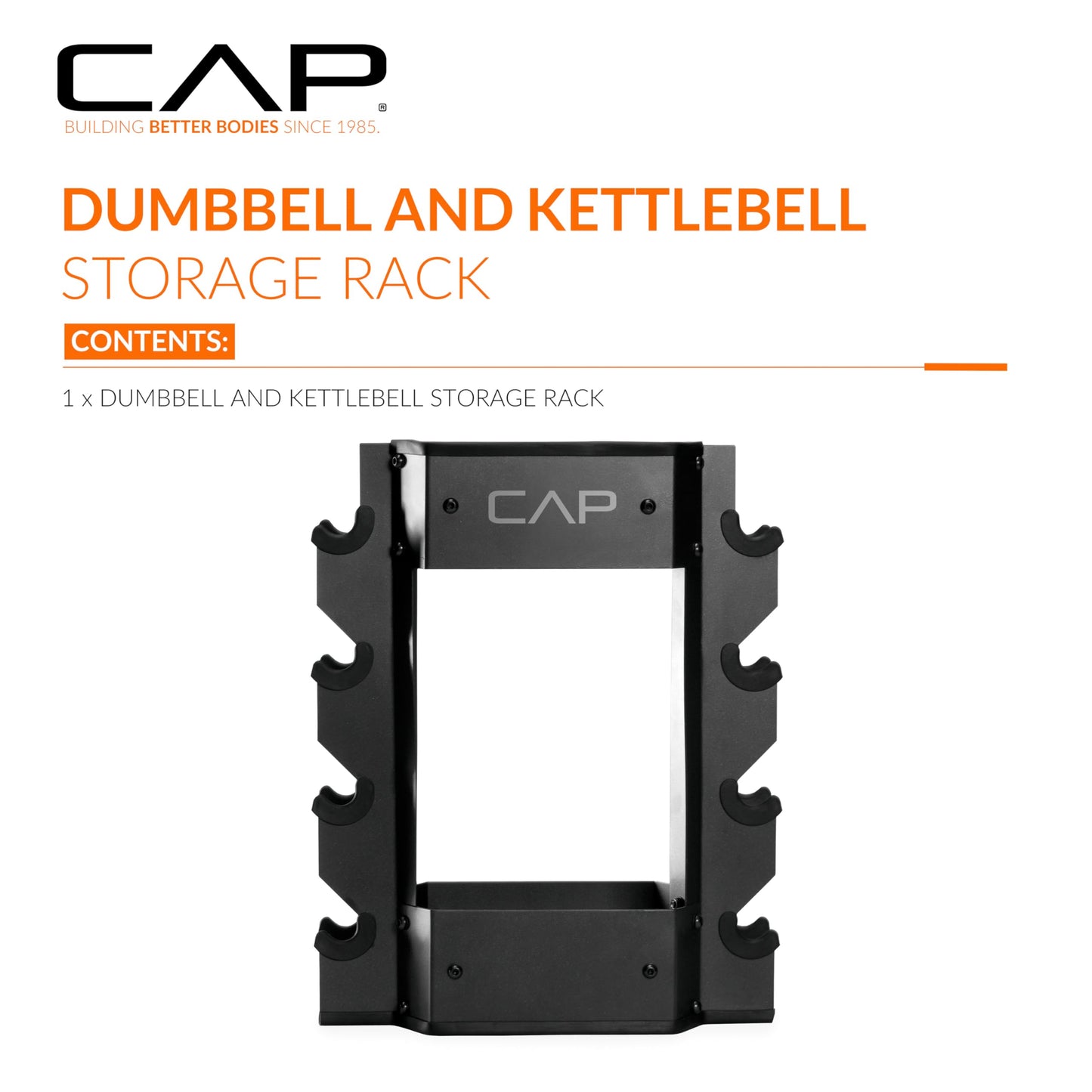 CAP Barbell Dumbbell and Kettlebell Storage Rack - Compact Weight Storage for Home Gym