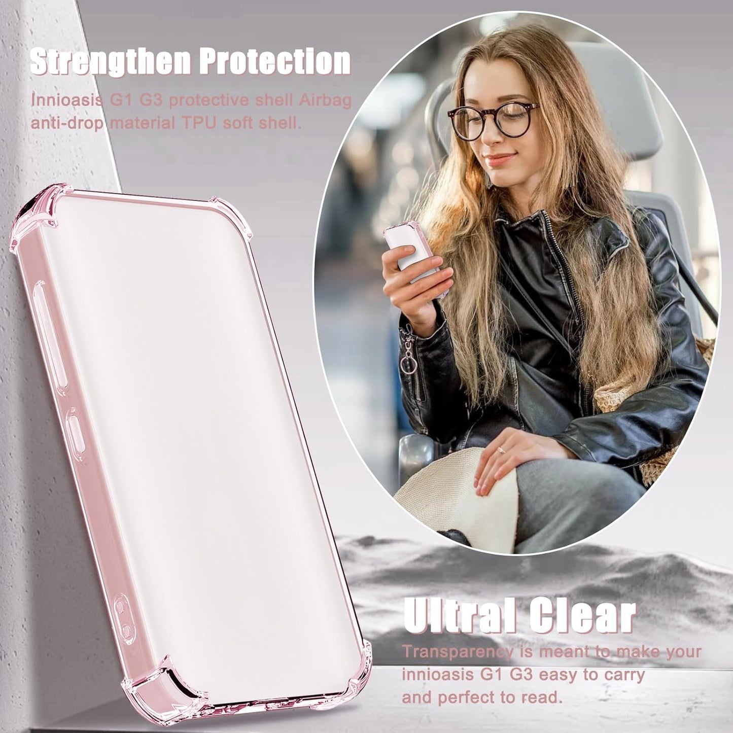 Aippdo G1 G3 Mp3 Mp3 4.0 inch Case for innioasis Player,TPU Clear Cover for Player Anti-Scratch Shock Absorption Case