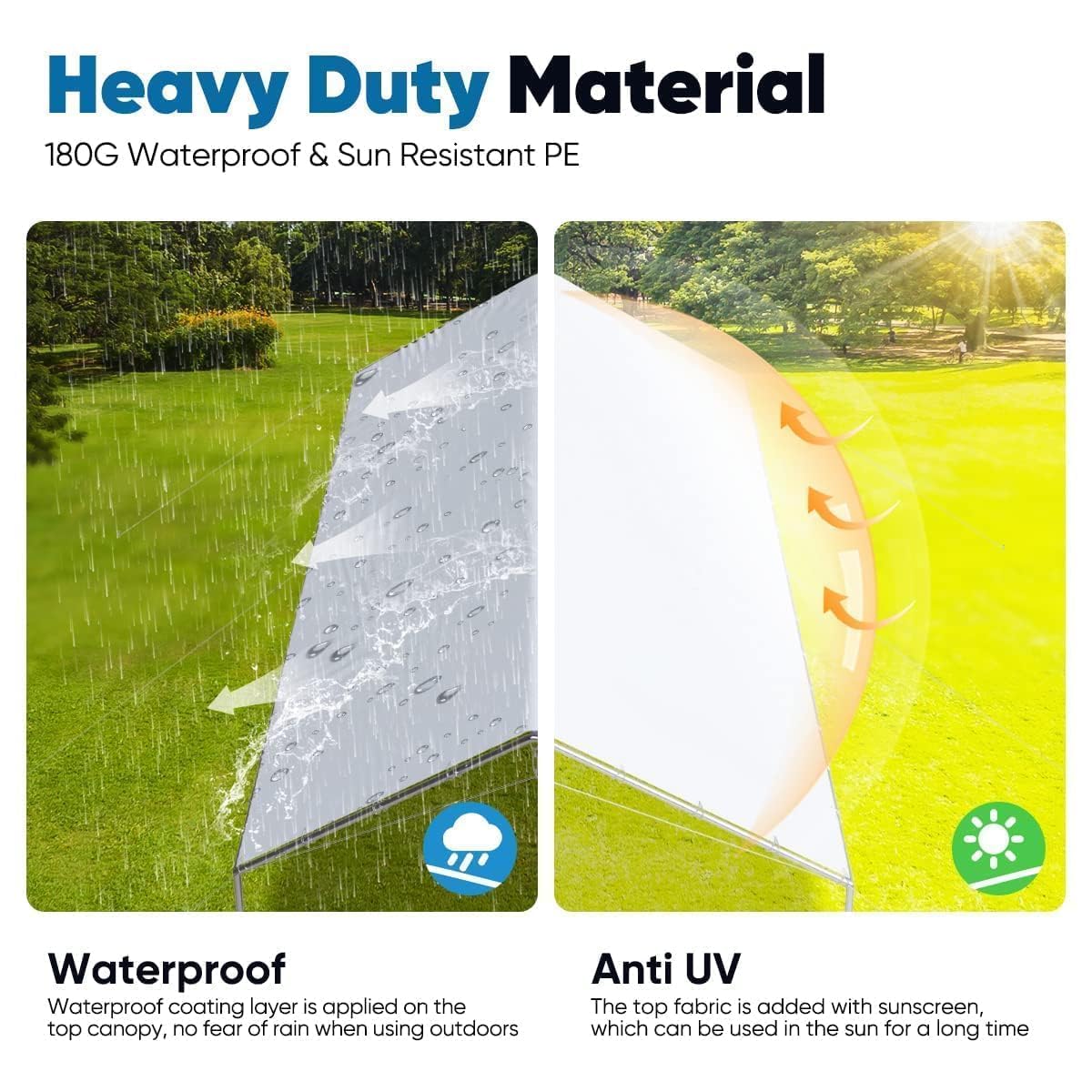 Quictent 10x20 ft Heavy Duty Car Canopy Galvanized Frame Carport Outdoor Party Tent Boat Shelter with 3 Reinforced Steel Cables - White