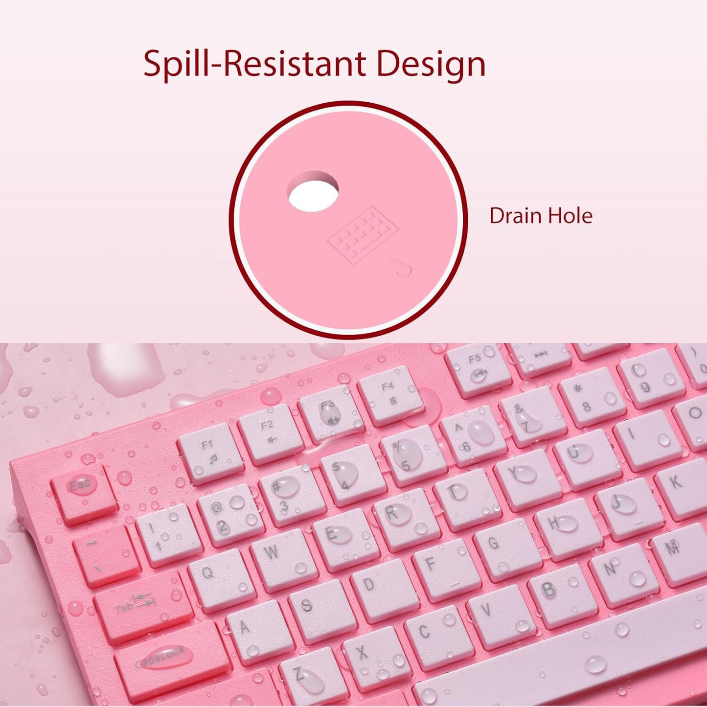 COLIKES Wired Keyboard, Ultra-Thin USB Wired Computer Keyboard, Low-Profile Keys, Spill-Resistant, Multimedia Keys