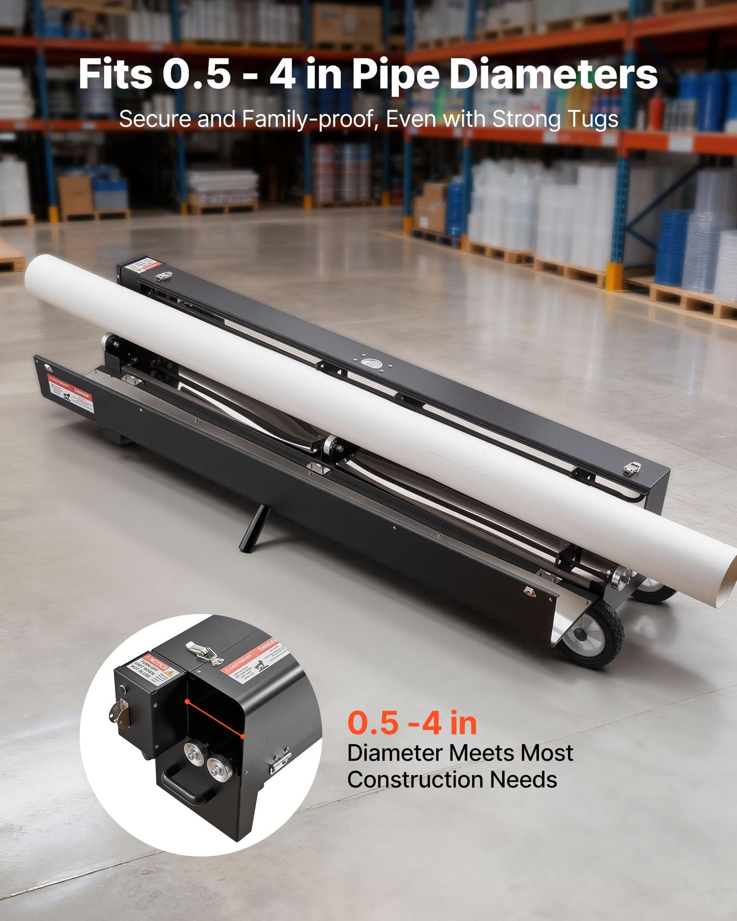 VEVOR Electric PVC Conduit Heater, 1/2" to 4", 2200W Rapid and Even Heating, PVC Bender Heater Pipe Bending Tool with Carrying Handle, Easy to Use, for Construction Crews, DIY Enthusiasts, Workshop