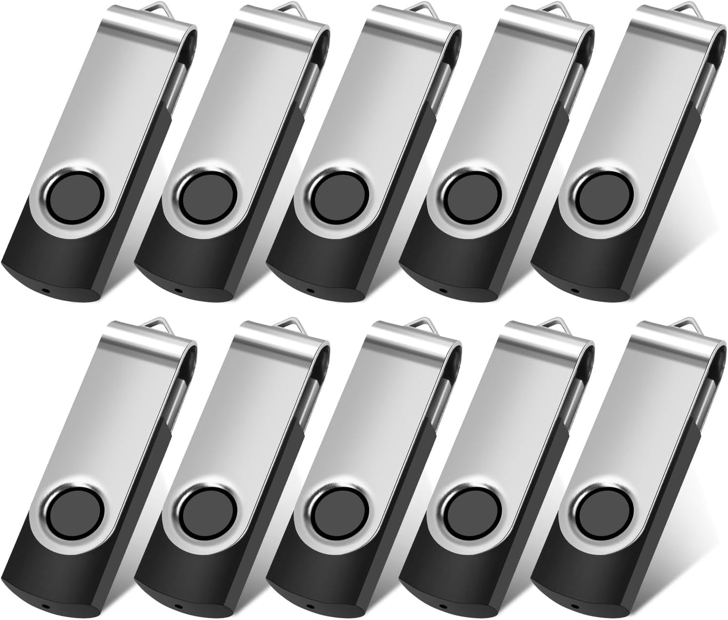 Generic 10 2 2.0 (10Pack 2GB) X GB USB Flash Drive USB Thumb Drive Memory Pen Stick Jump Drive Keychain Design Black