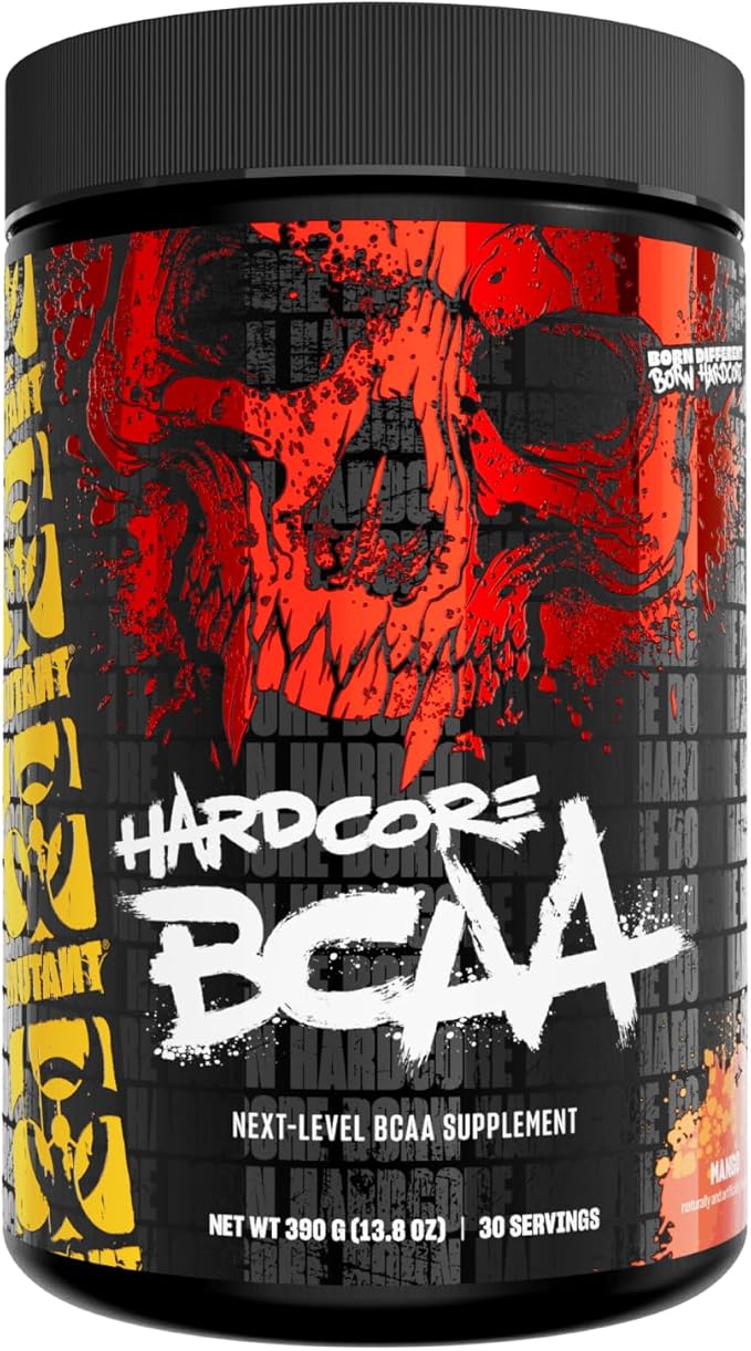 Mutant Hardcore BCAA - Pre, Intra or Post Workout ??BCAA Next Level branched-Chain Amino Acids Supplement ??Hydration + Recovery - 30 Serving - Mango
